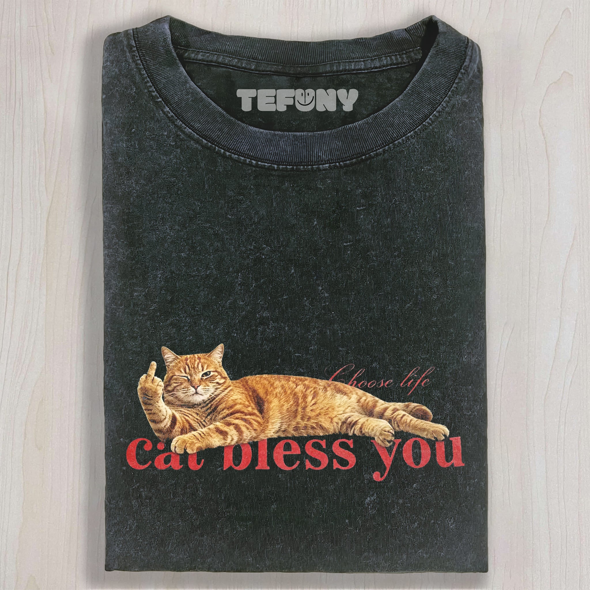 WACKY CAT FAITH FUNNY MEME UNISEX TEE, TANK TOP, LAYERED LS, SWEATSHIRT & HOODIE