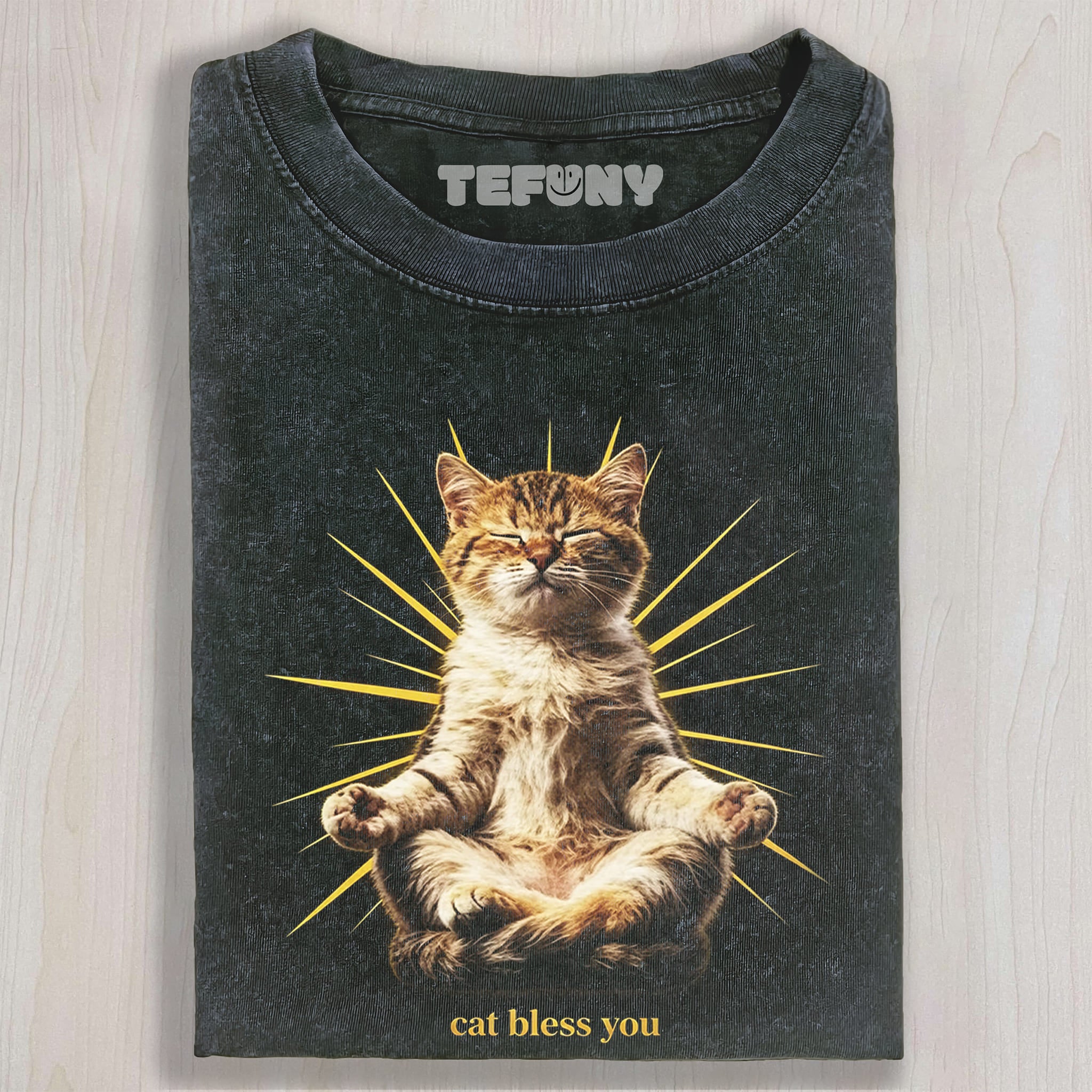 WACKY CAT FAITH FUNNY MEME V2 UNISEX TEE, TANK TOP, LAYERED LS, SWEATSHIRT & HOODIE