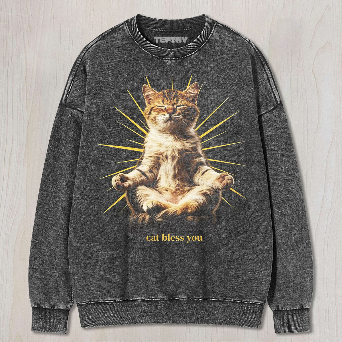 WACKY CAT FAITH FUNNY MEME V2 UNISEX TEE, TANK TOP, LAYERED LS, SWEATSHIRT & HOODIE