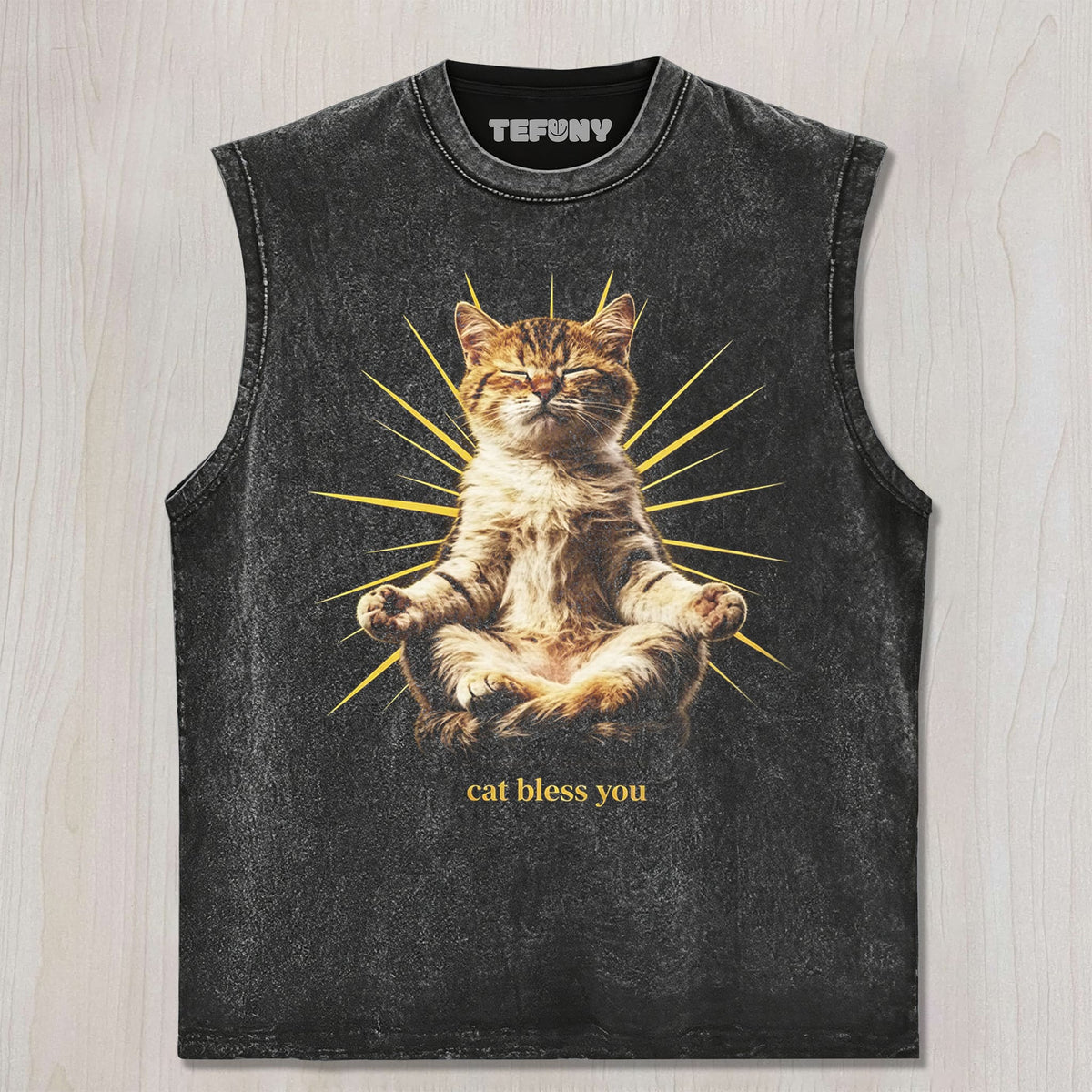 WACKY CAT FAITH FUNNY MEME V2 UNISEX TEE, TANK TOP, LAYERED LS, SWEATSHIRT & HOODIE