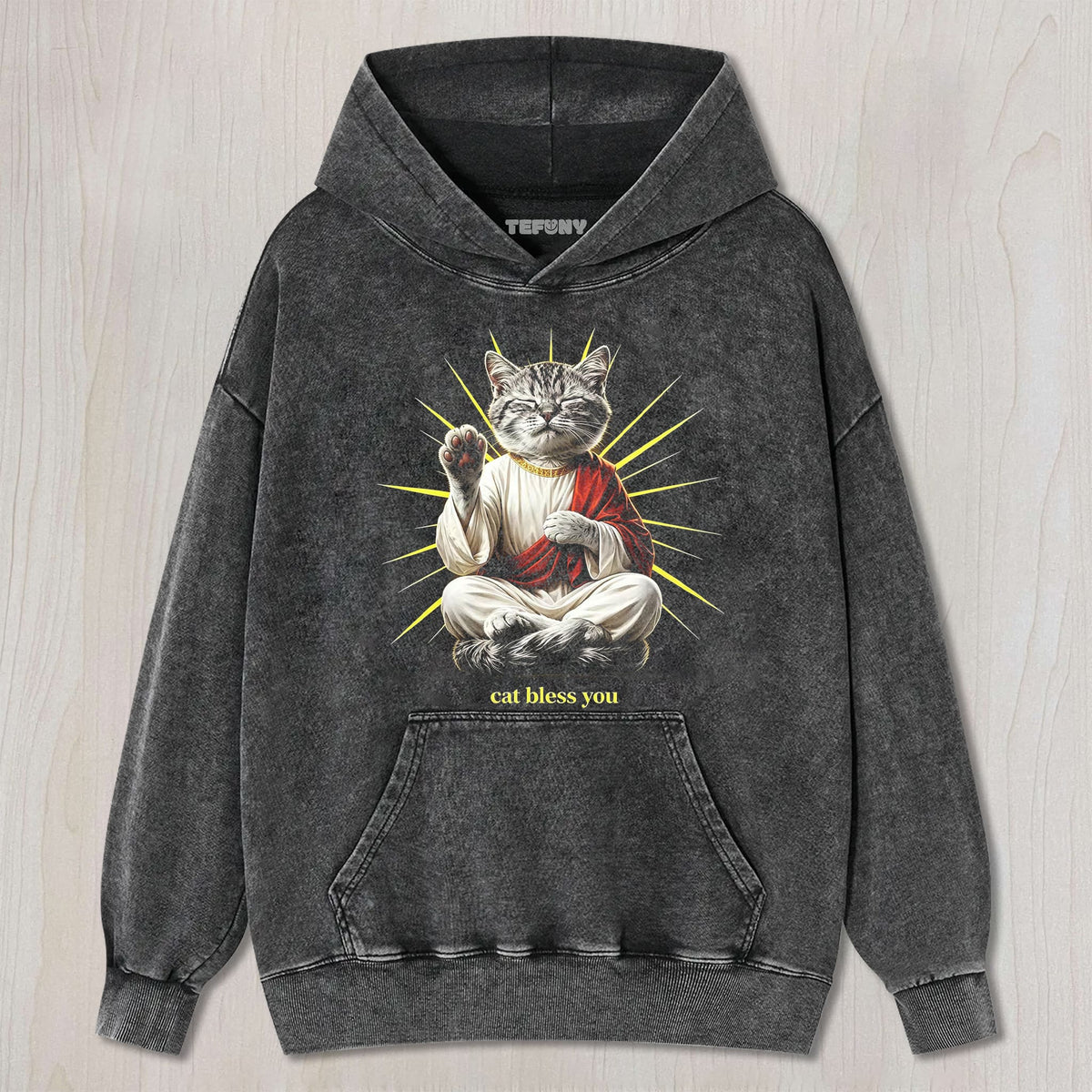 WACKY CAT FAITH FUNNY MEME V4 UNISEX TEE, TANK TOP, LAYERED LS, SWEATSHIRT & HOODIE