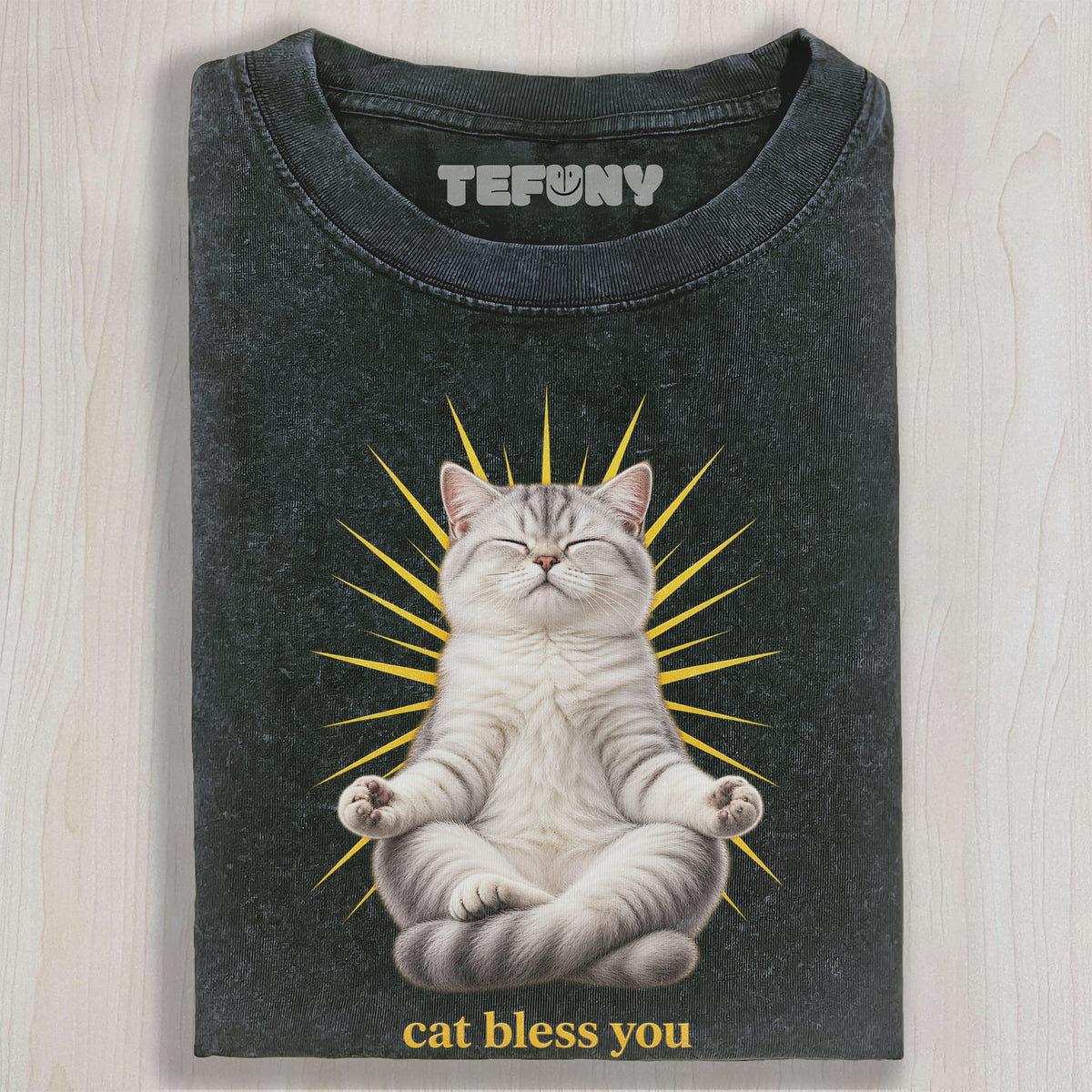 WACKY CAT FAITH FUNNY MEME V7 UNISEX TEE, TANK TOP, LAYERED LS, SWEATSHIRT & HOODIE