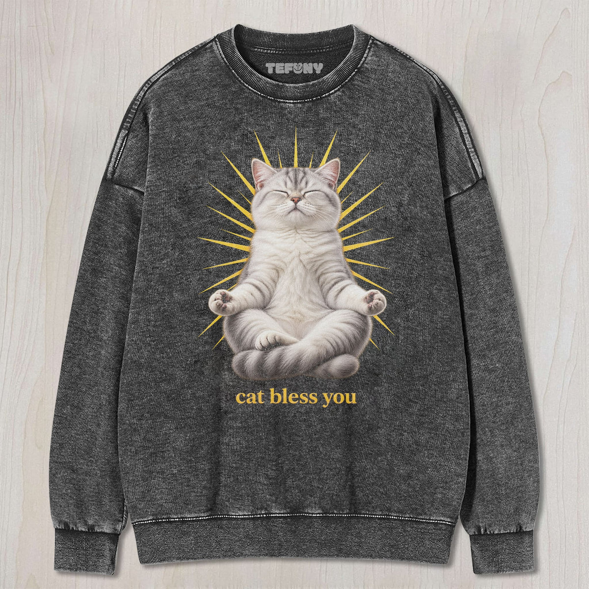 WACKY CAT FAITH FUNNY MEME V7 UNISEX TEE, TANK TOP, LAYERED LS, SWEATSHIRT & HOODIE