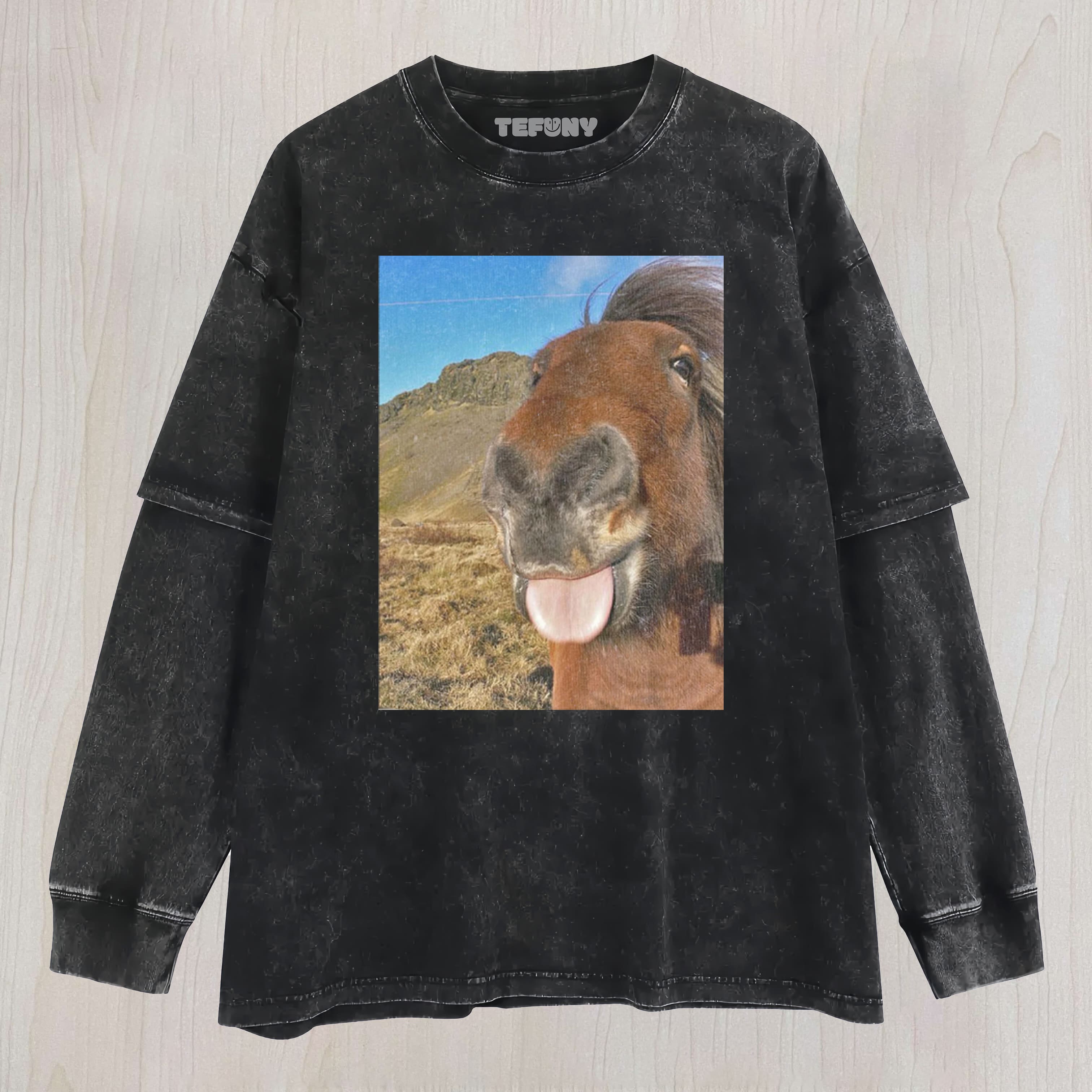 WACKY HORSE UNISEX TEE, TANK TOP, LAYERED LS, SWEATSHIRT & HOODIE
