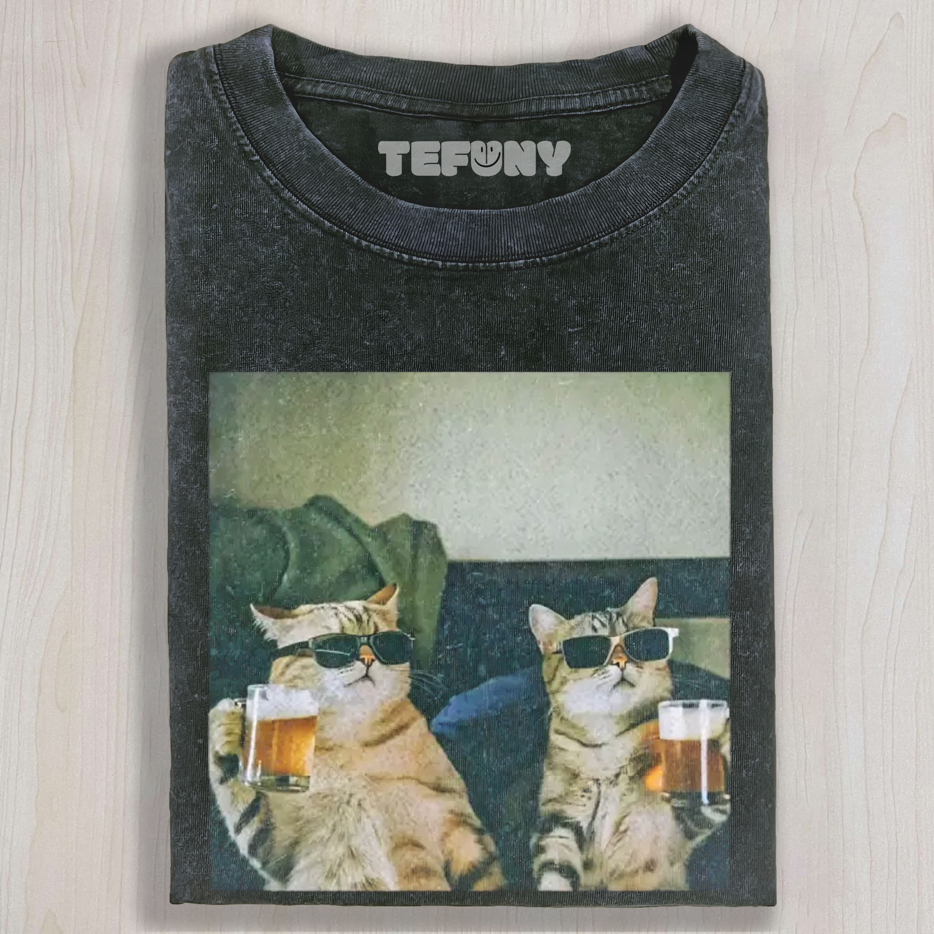 WACKY CAT DRINK BEER TEE & SWEAT & HOOD