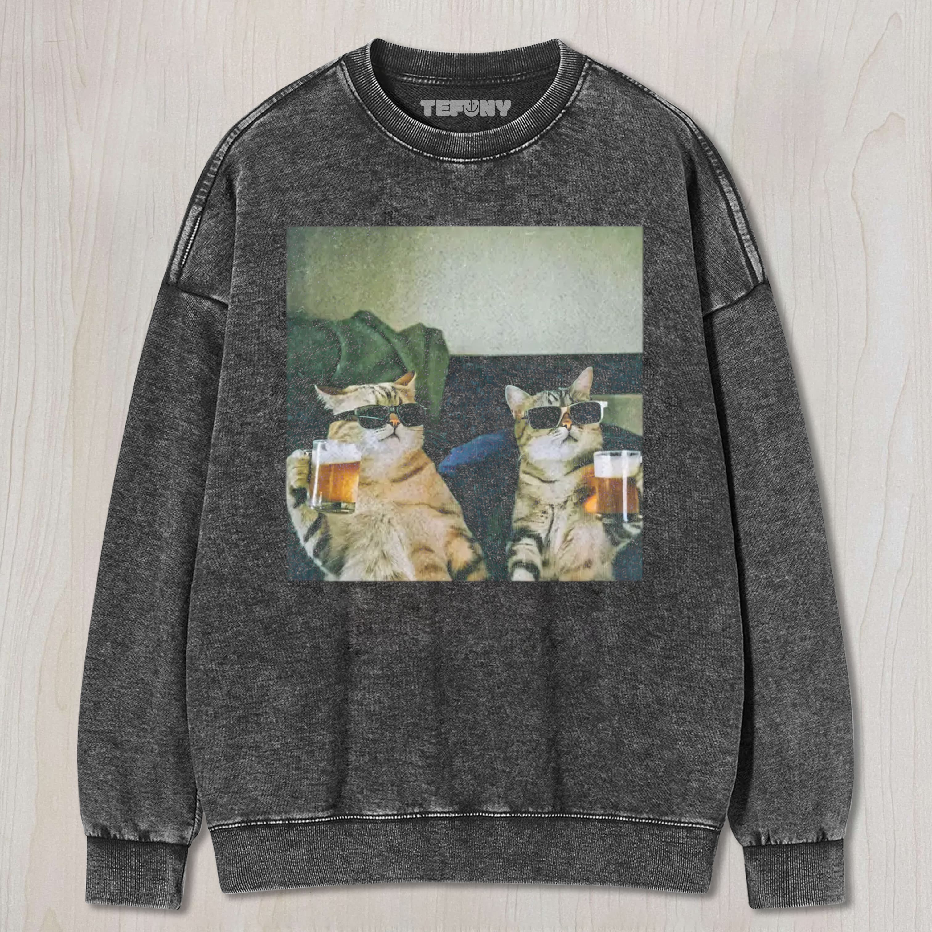 WACKY CAT DRINK BEER TEE & SWEAT & HOOD