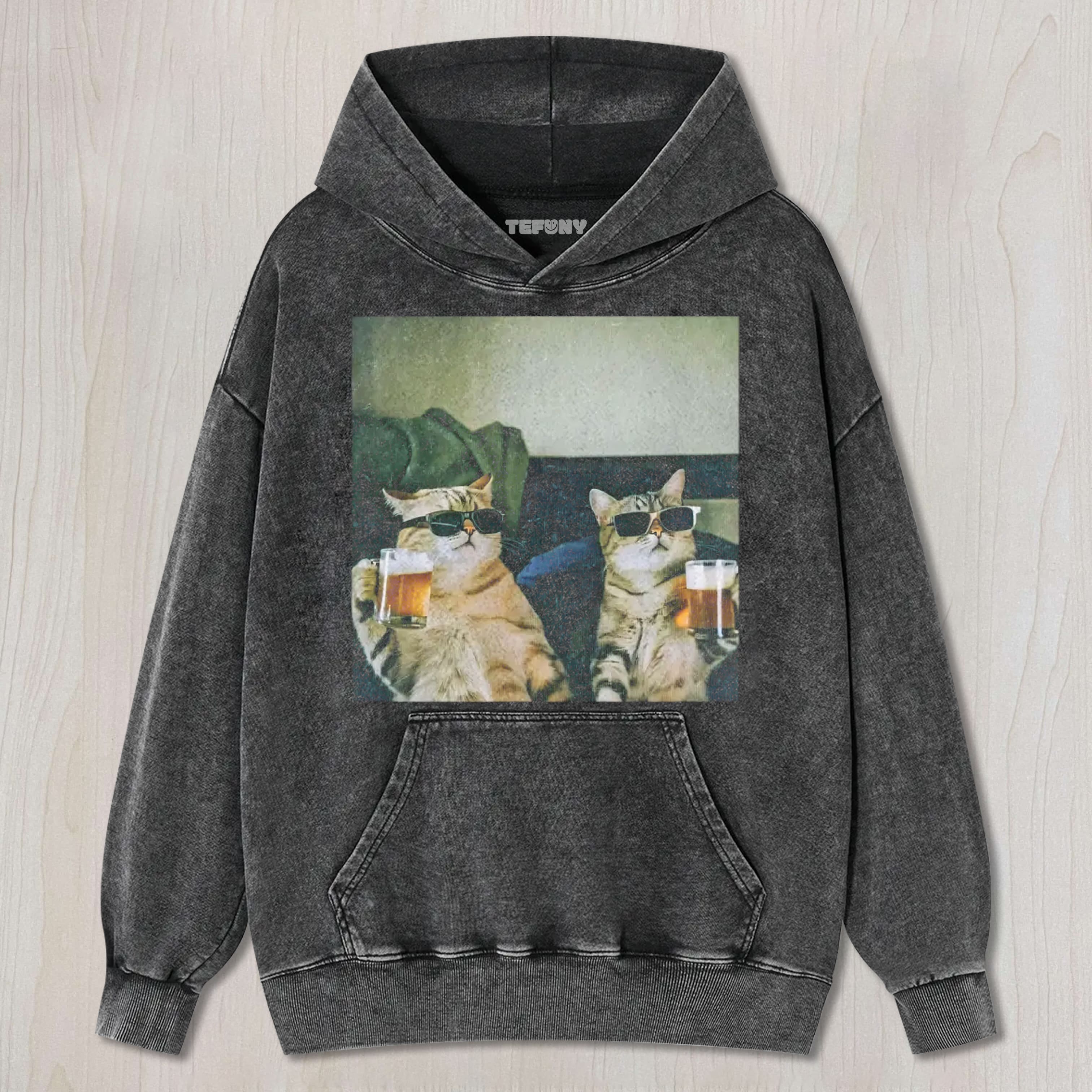 WACKY CAT DRINK BEER TEE & SWEAT & HOOD