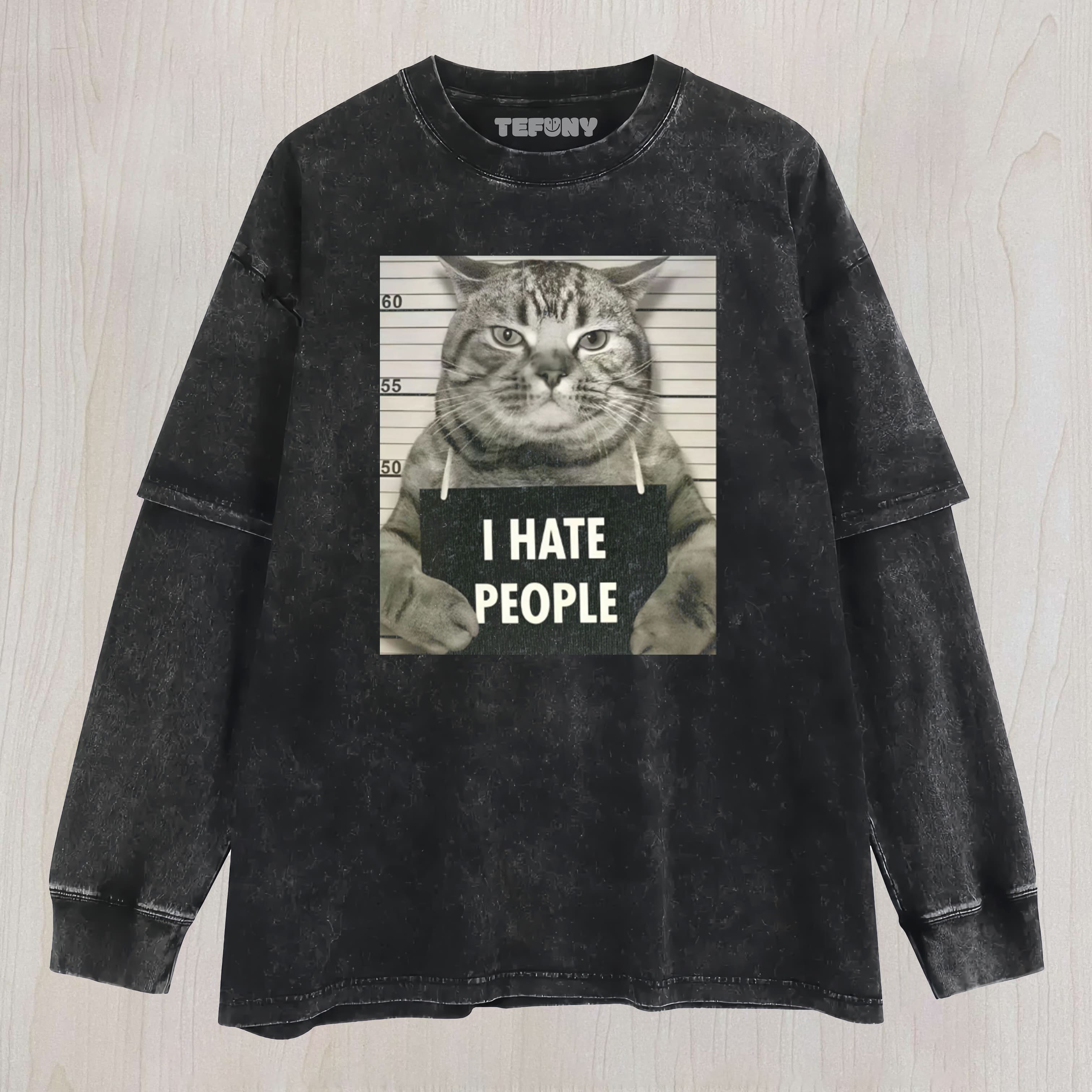 WACKY CAT LAYERED LONG SLEEVE