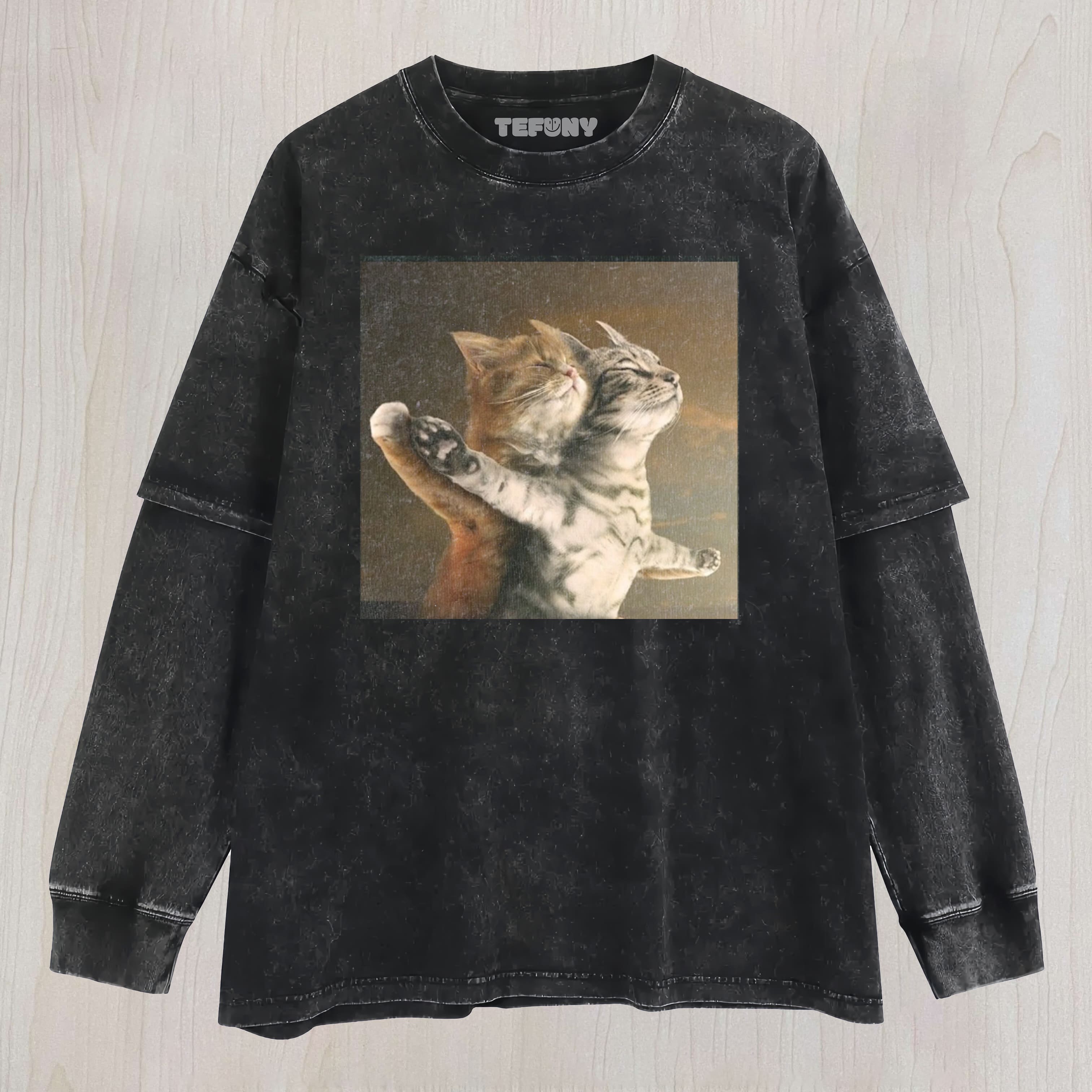 WACKY CAT LAYERED LONG SLEEVE