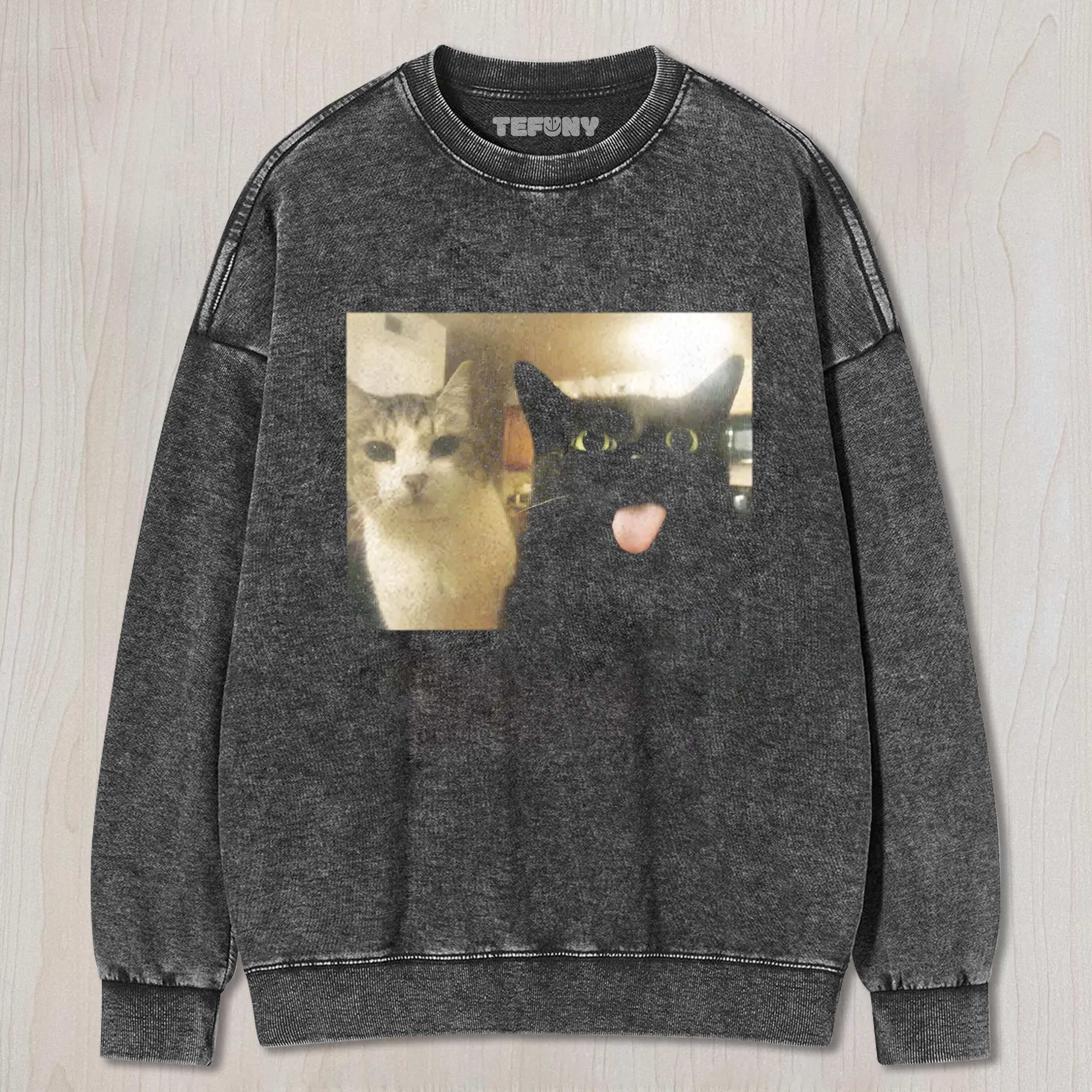 WACKY CAT VINTAGE WASHED TEE & SWEAT & HOOD