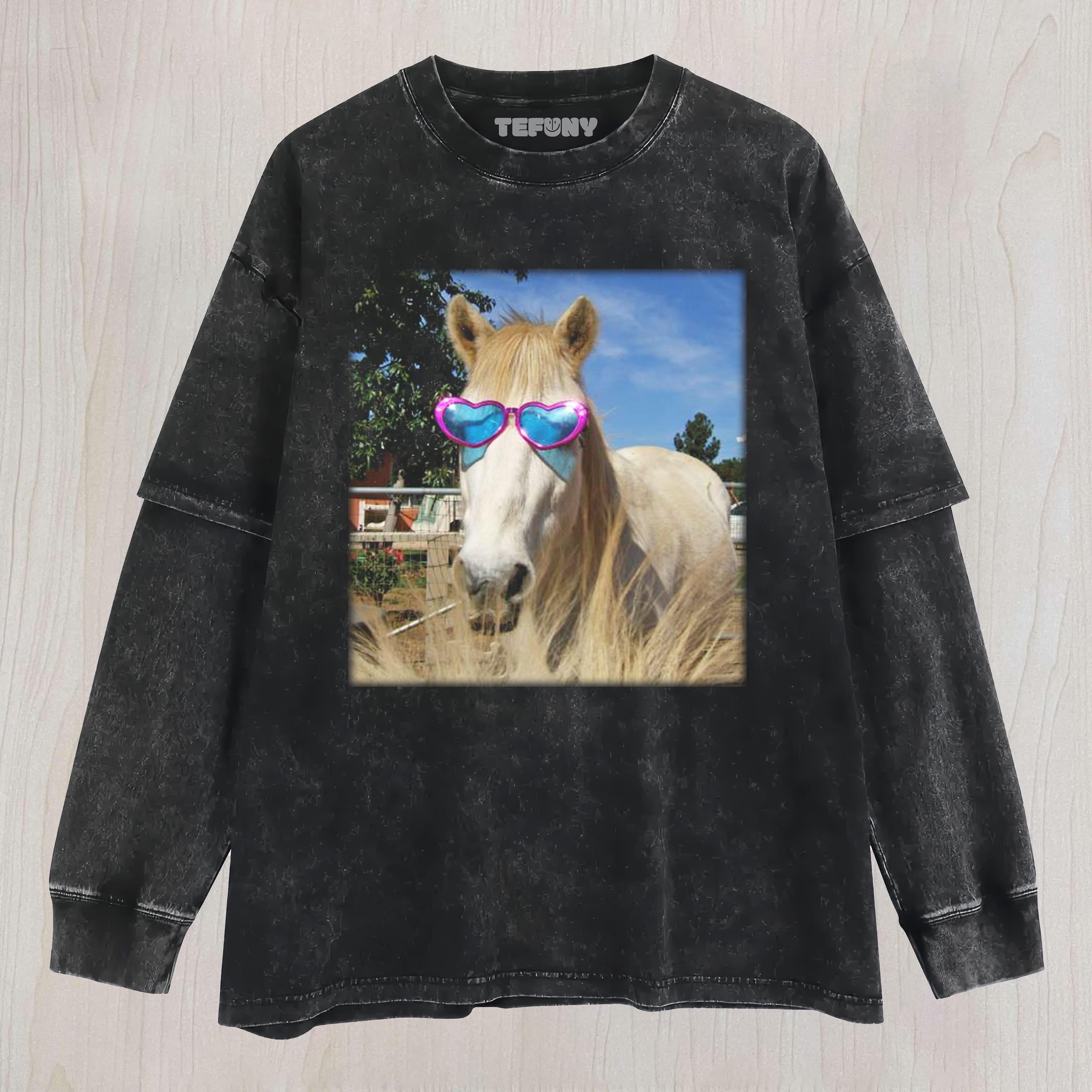 WACKY HORSE VINTAGE WASHED A11 LAYERED LONG SLEEVE