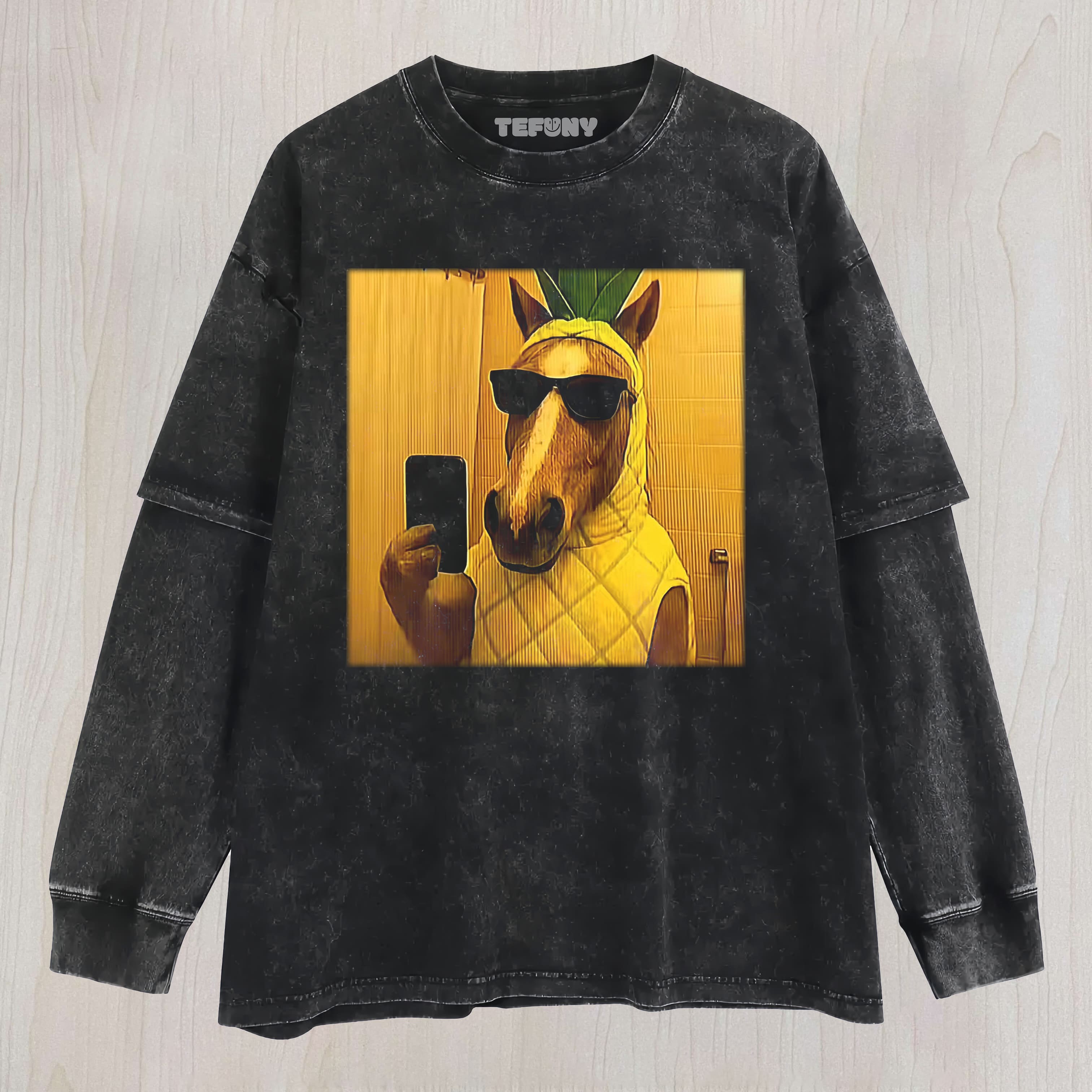 WACKY HORSE VINTAGE WASHED A3 LAYERED LONG SLEEVE