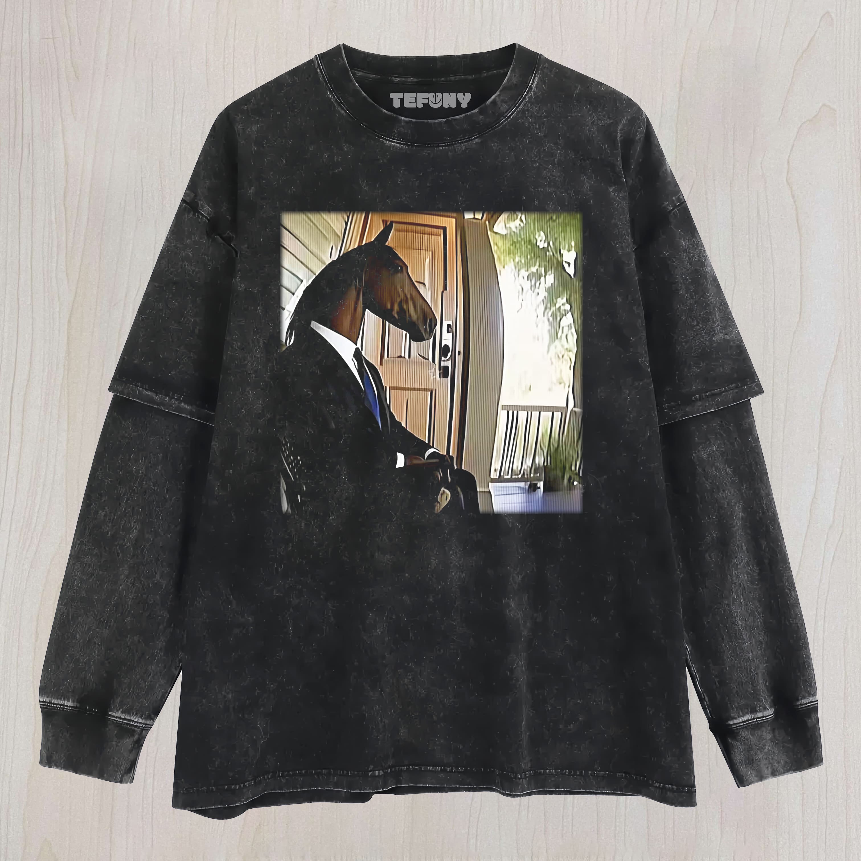 WACKY HORSE VINTAGE WASHED A8 LAYERED LONG SLEEVE