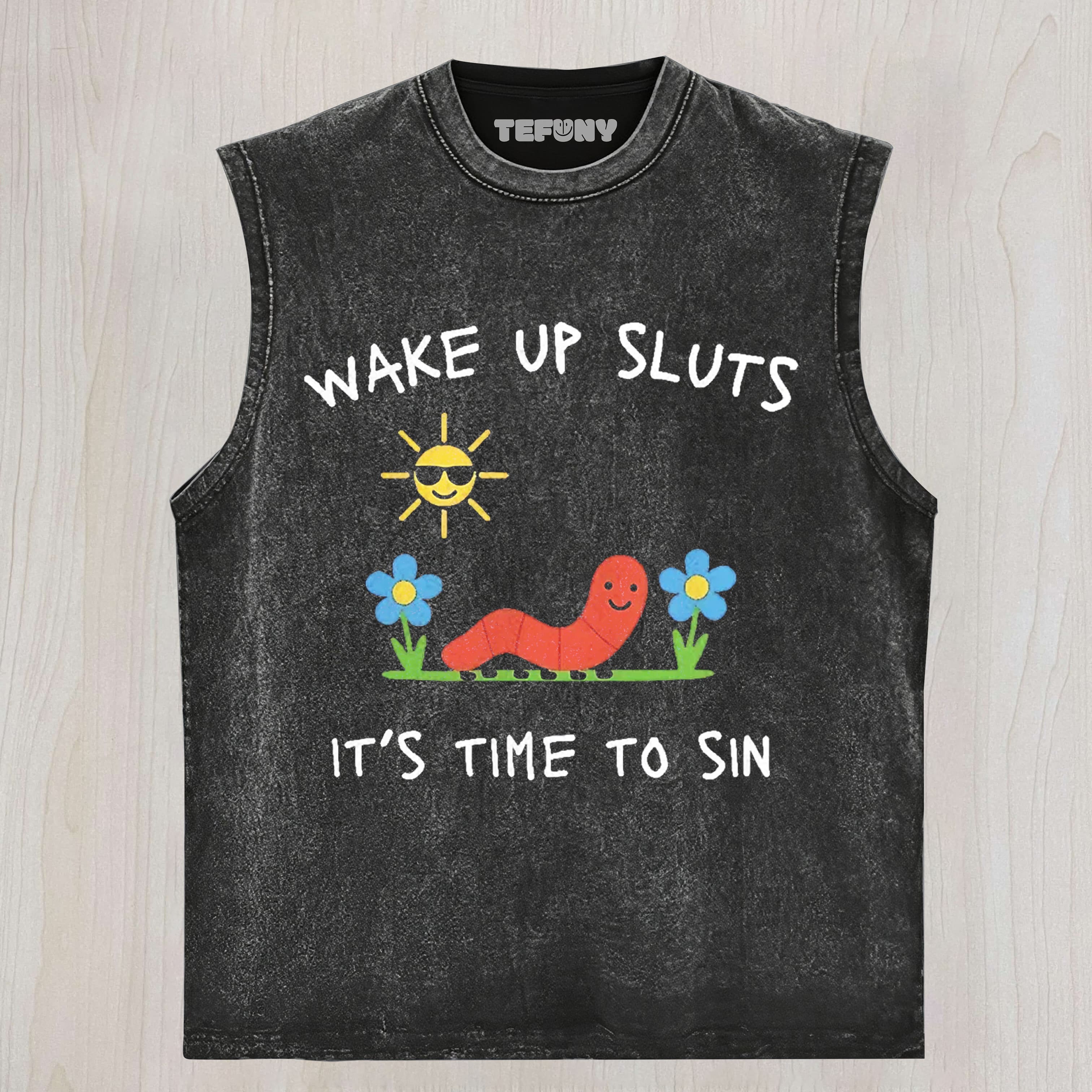 WAKE UP CUTE CHILDREN'S DRAWINGS TANK TOP