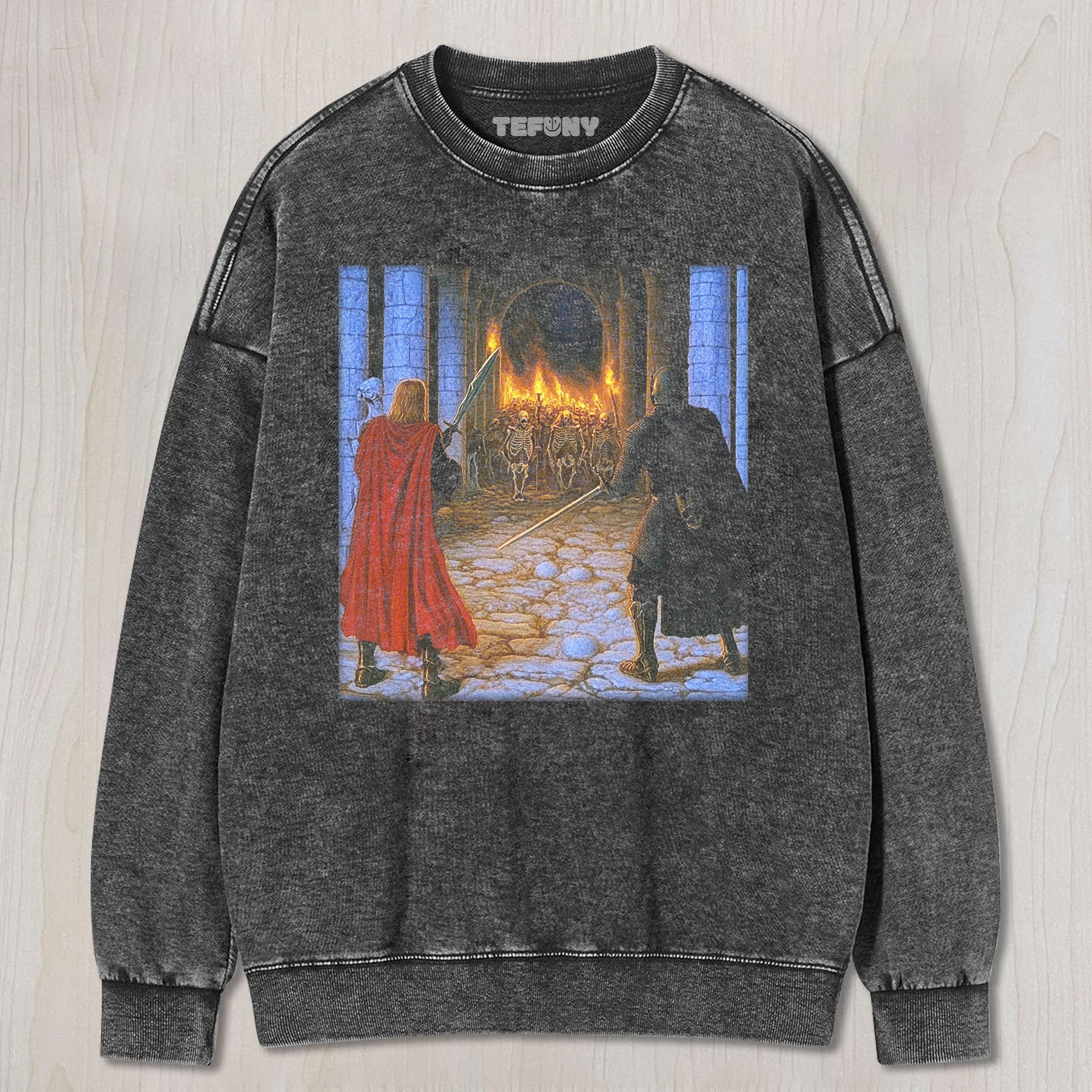 WARRIORS VS SKELETON ARMY IN CASTLE DUNGEON TEE & SWEAT & HOOD