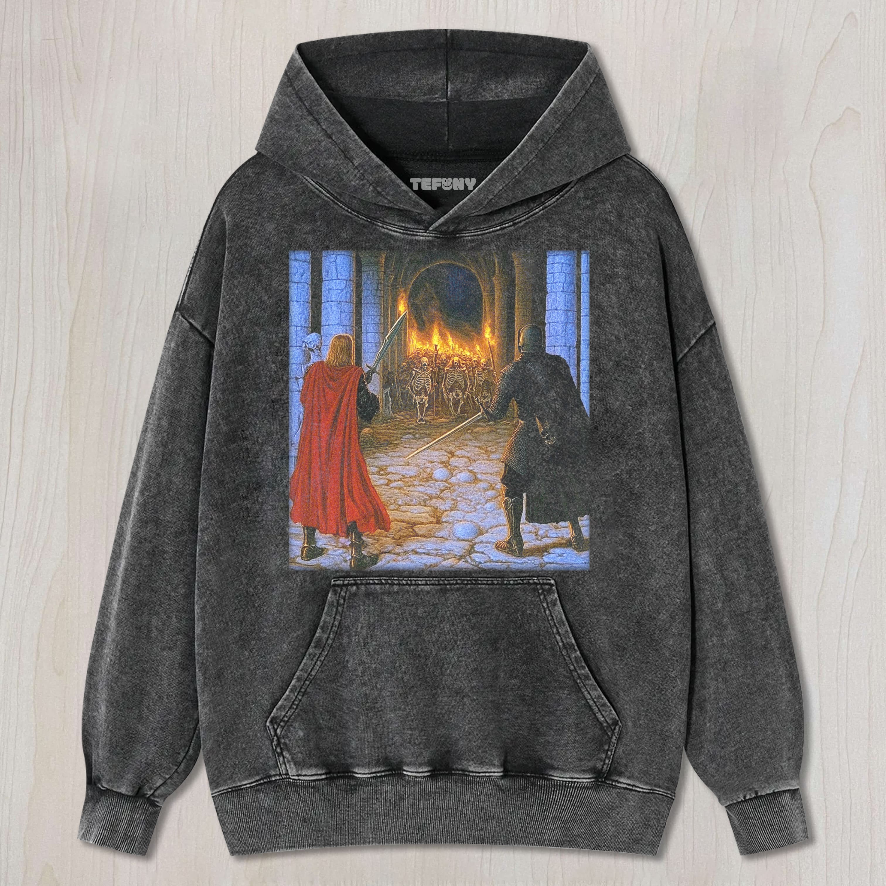 WARRIORS VS SKELETON ARMY IN CASTLE DUNGEON TEE & SWEAT & HOOD