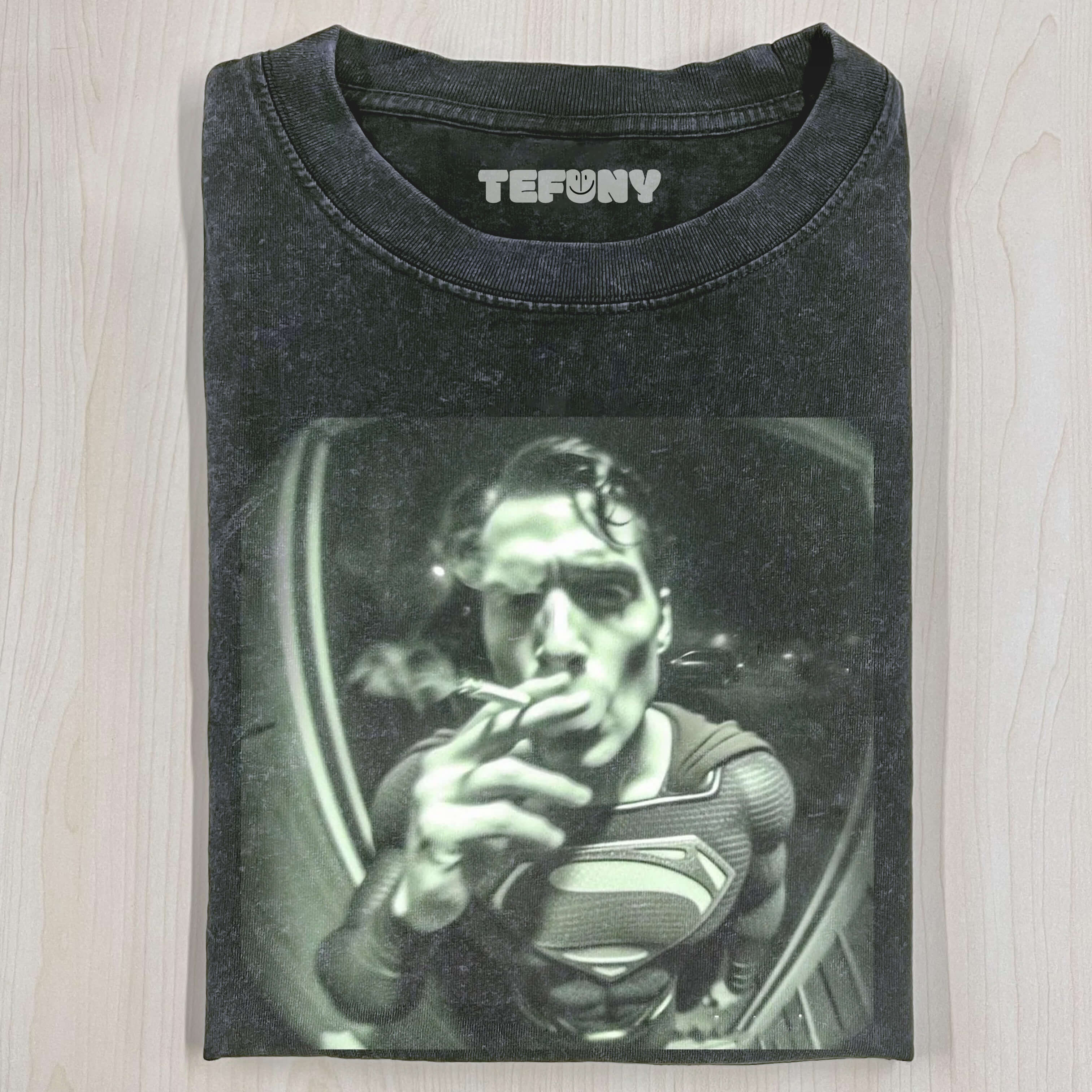 WASHED COTTON SUPERMAN T-SHIRT