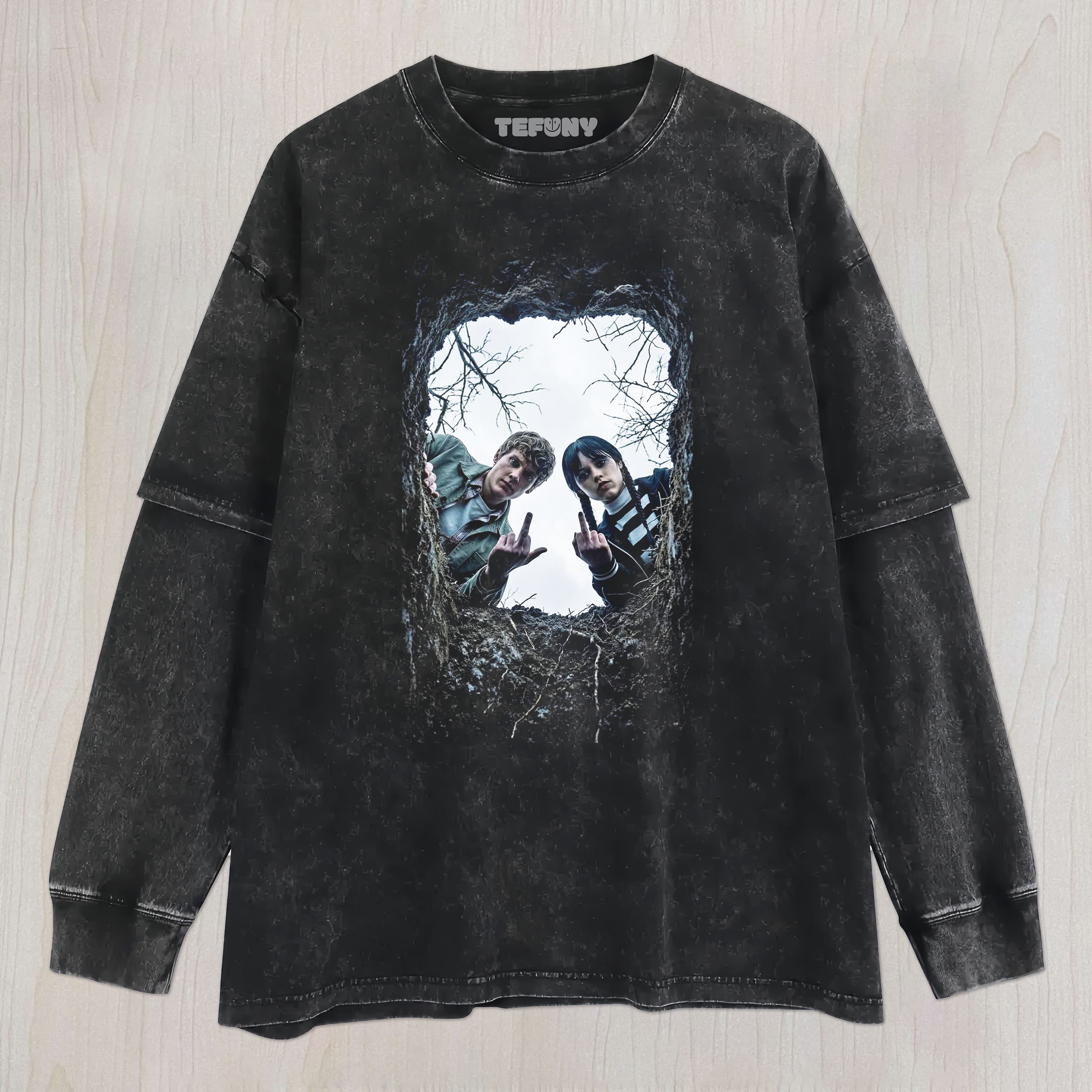 WEDNESDAY THE MIDDLE FINGER UNISEX TEE, TANK TOP, LAYERED LS, SWEATSHIRT & HOODIE