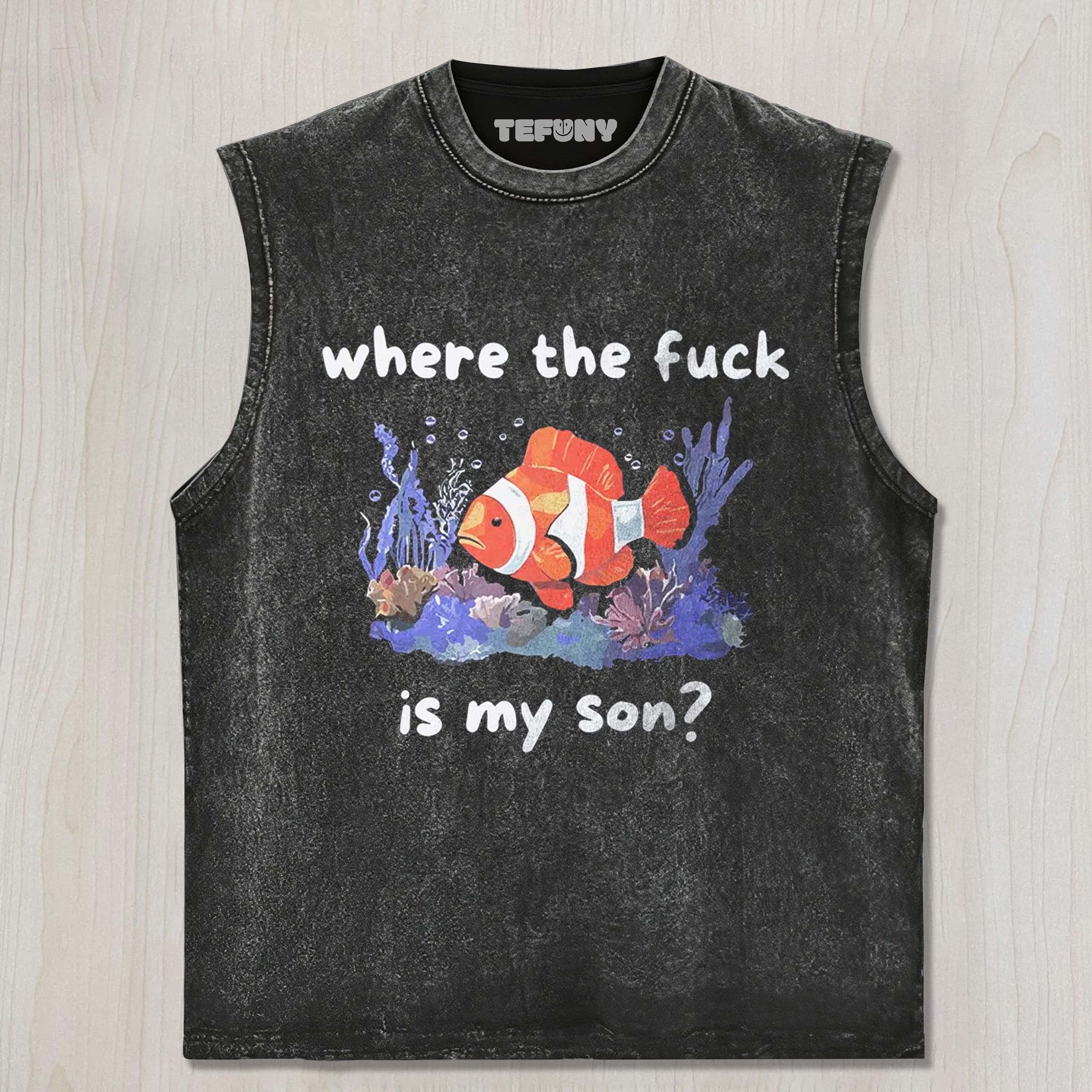WHERE'S MY SON CARTOON UNISEX TEE, TANK TOP, LAYERED LS, SWEATSHIRT & HOODIE