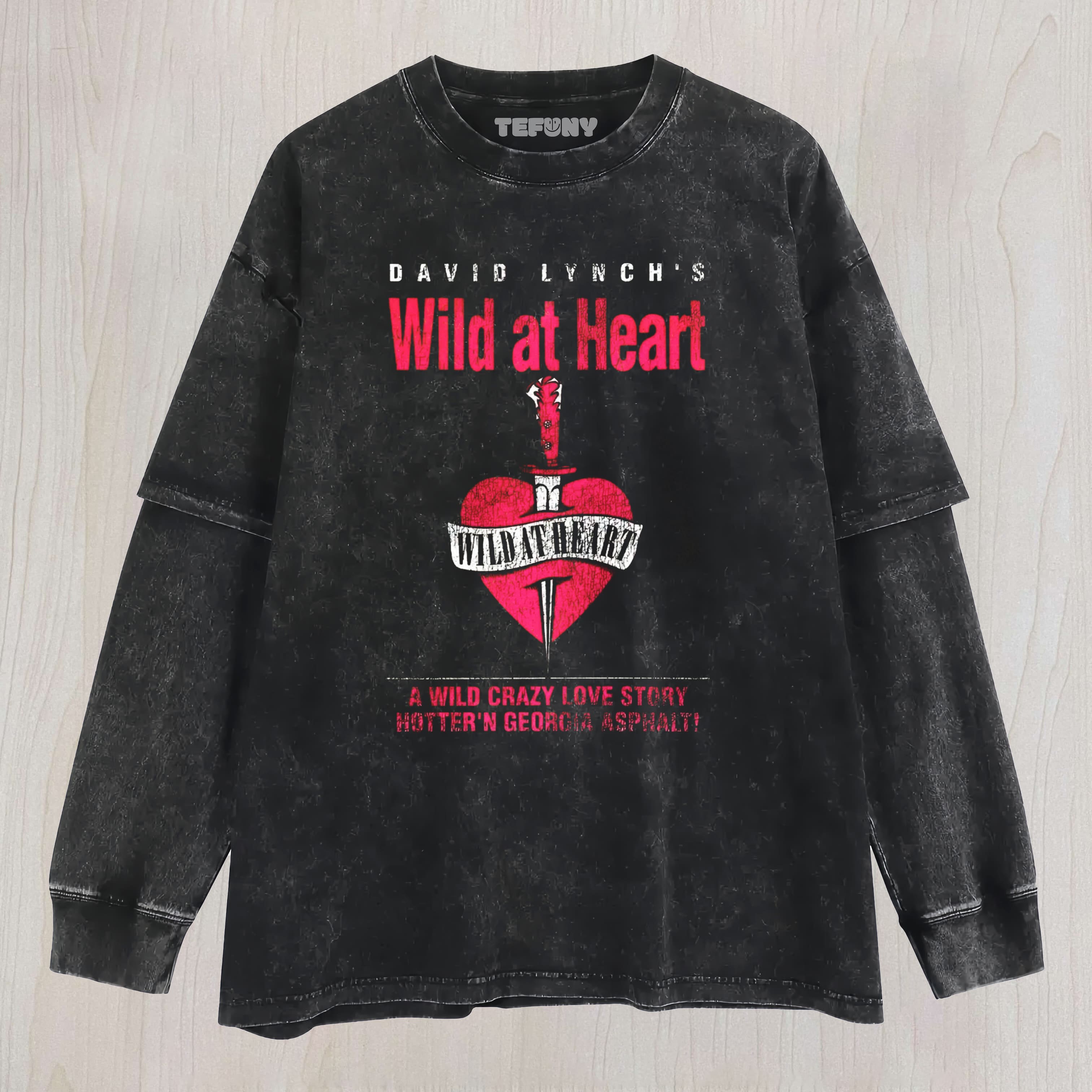 WILD AT HEART DAVID LYNCH WASHED LAYERED LONG SLEEVE