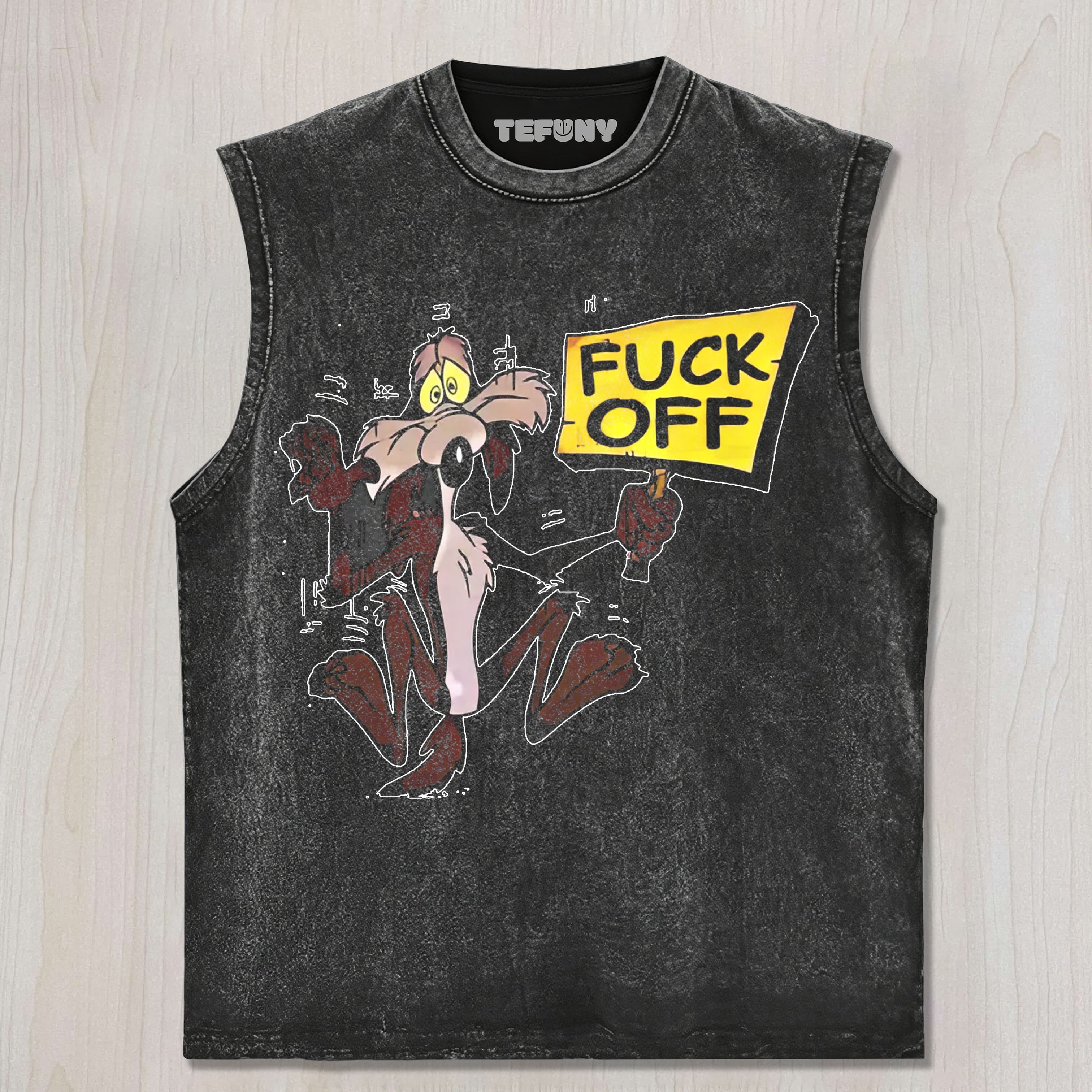 WILE E. COYOTE FUCK OFF UNISEX TEE, TANK TOP, LAYERED LS, SWEATSHIRT & HOODIE