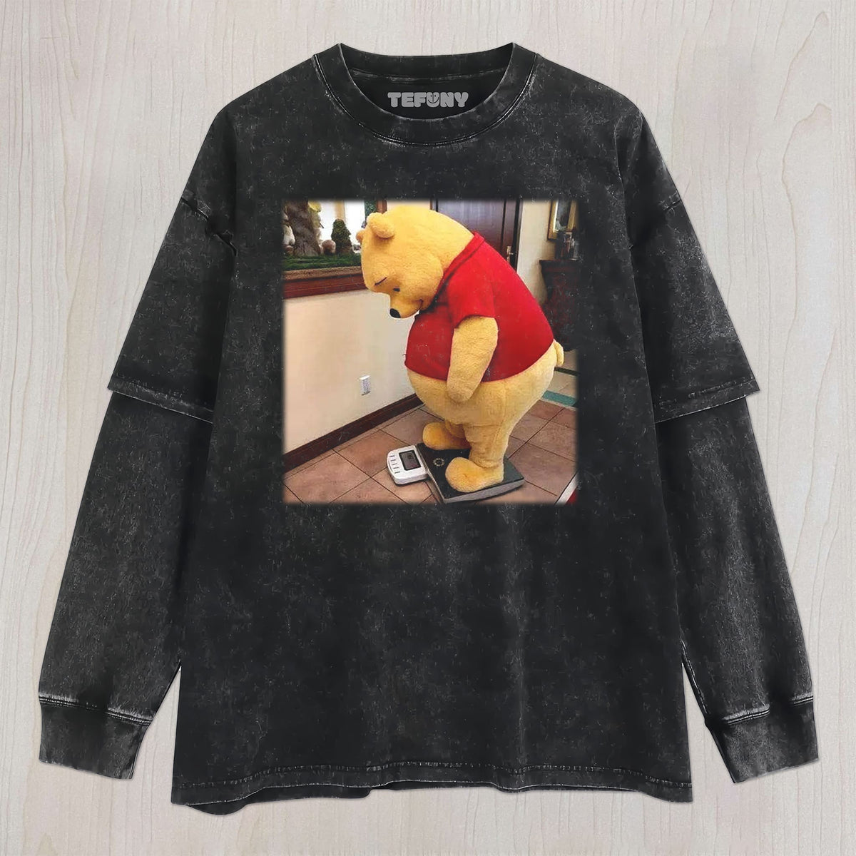 WINNIE THE POOH ON THE SCALE UNISEX TEE, TANK TOP, LAYERED LS, SWEATSHIRT & HOODIE