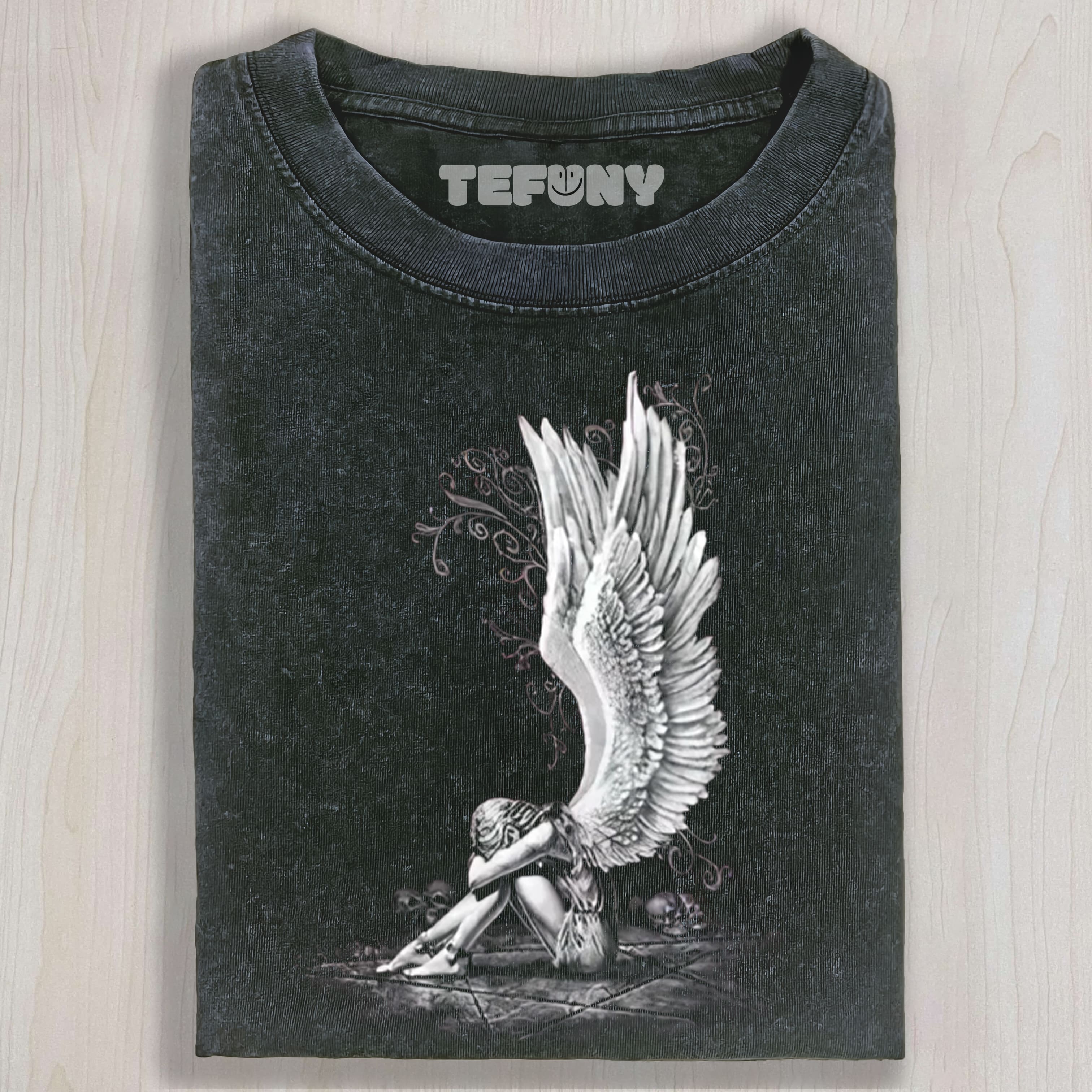 WITH ANGEL AND WINGS GOTHIC UNISEX TEE, TANK TOP, LAYERED LS, SWEATSHIRT & HOODIE
