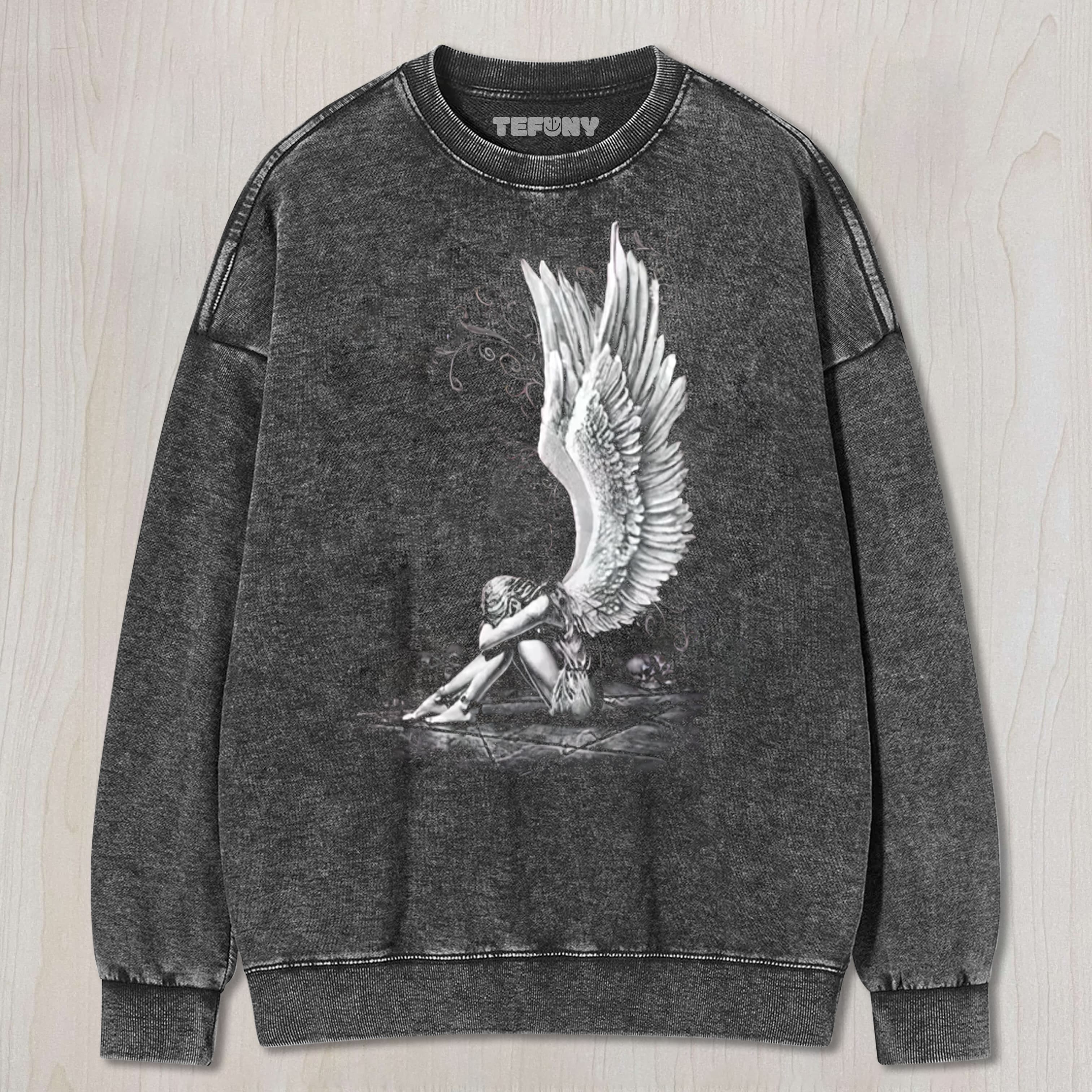 WITH ANGEL AND WINGS GOTHIC UNISEX TEE, TANK TOP, LAYERED LS, SWEATSHIRT & HOODIE