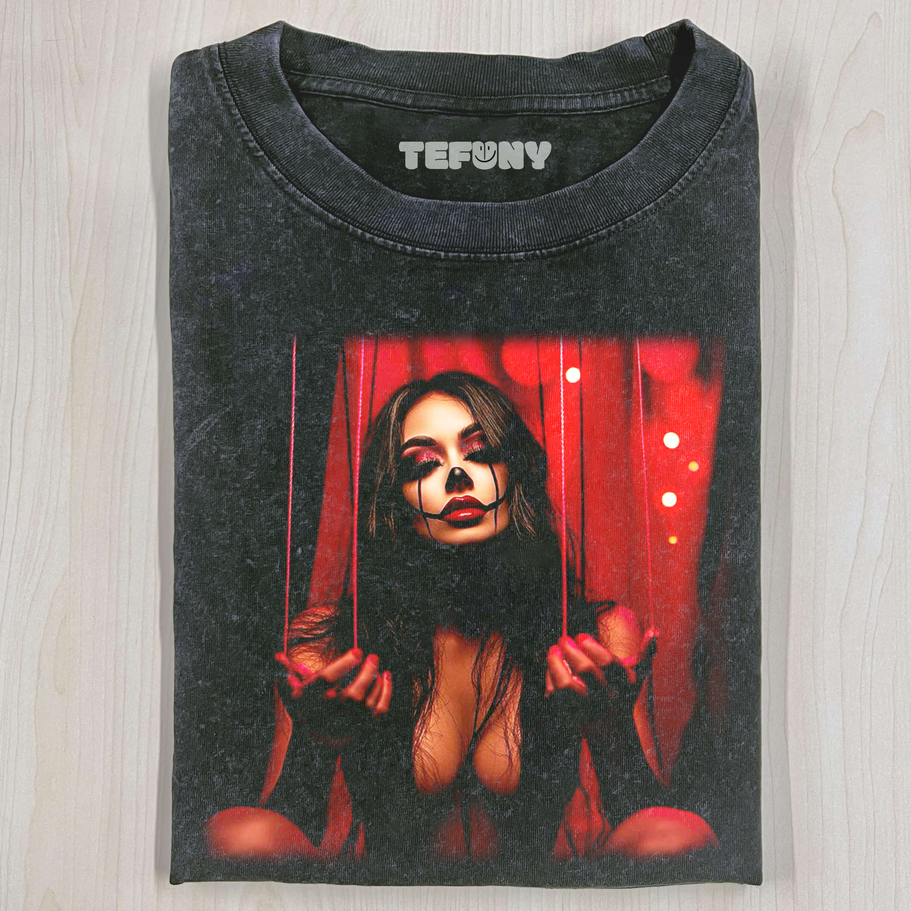 WOMAN EMITTING RED LIGHT T-SHIRT