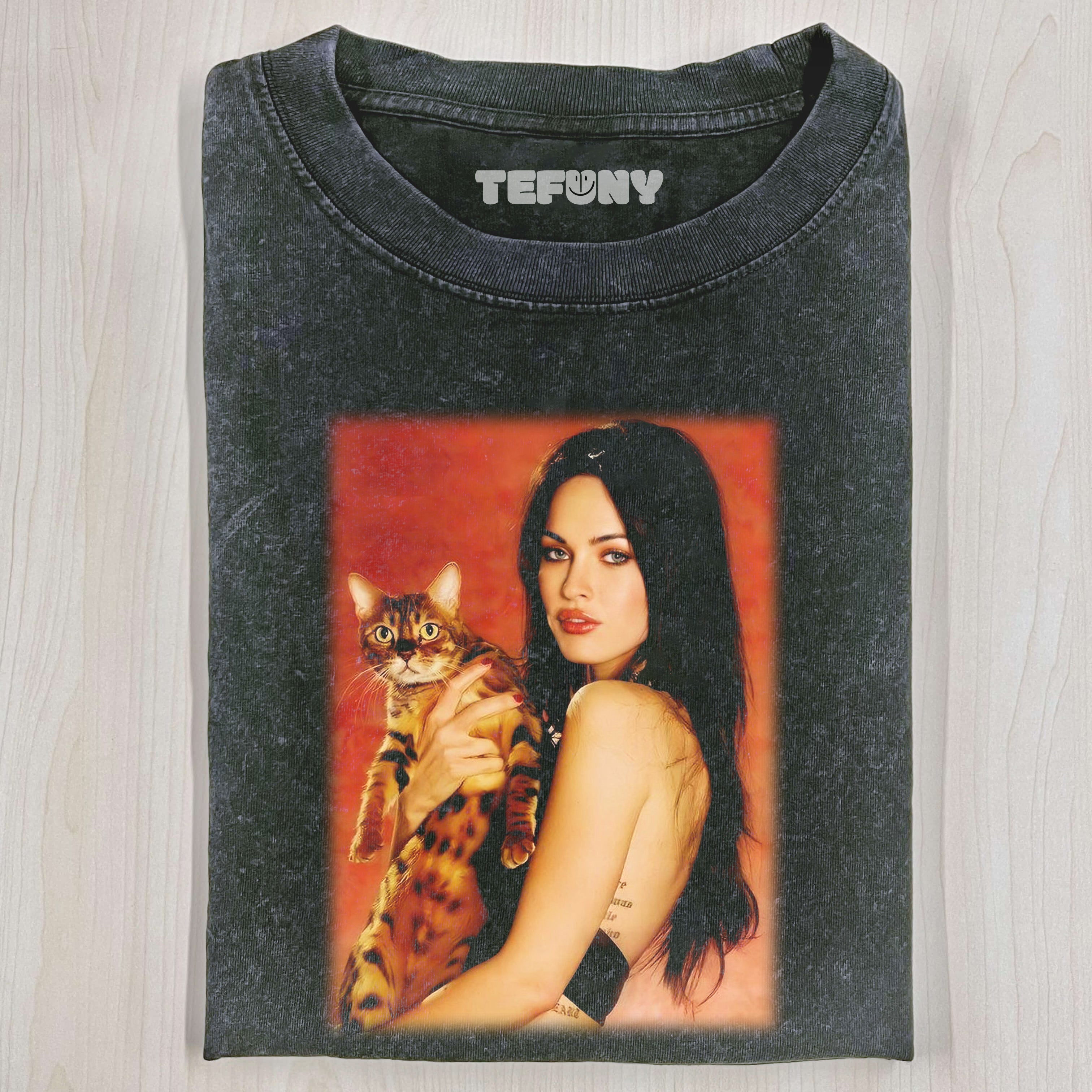 WOMAN HOLDING CAT T-SHIRT