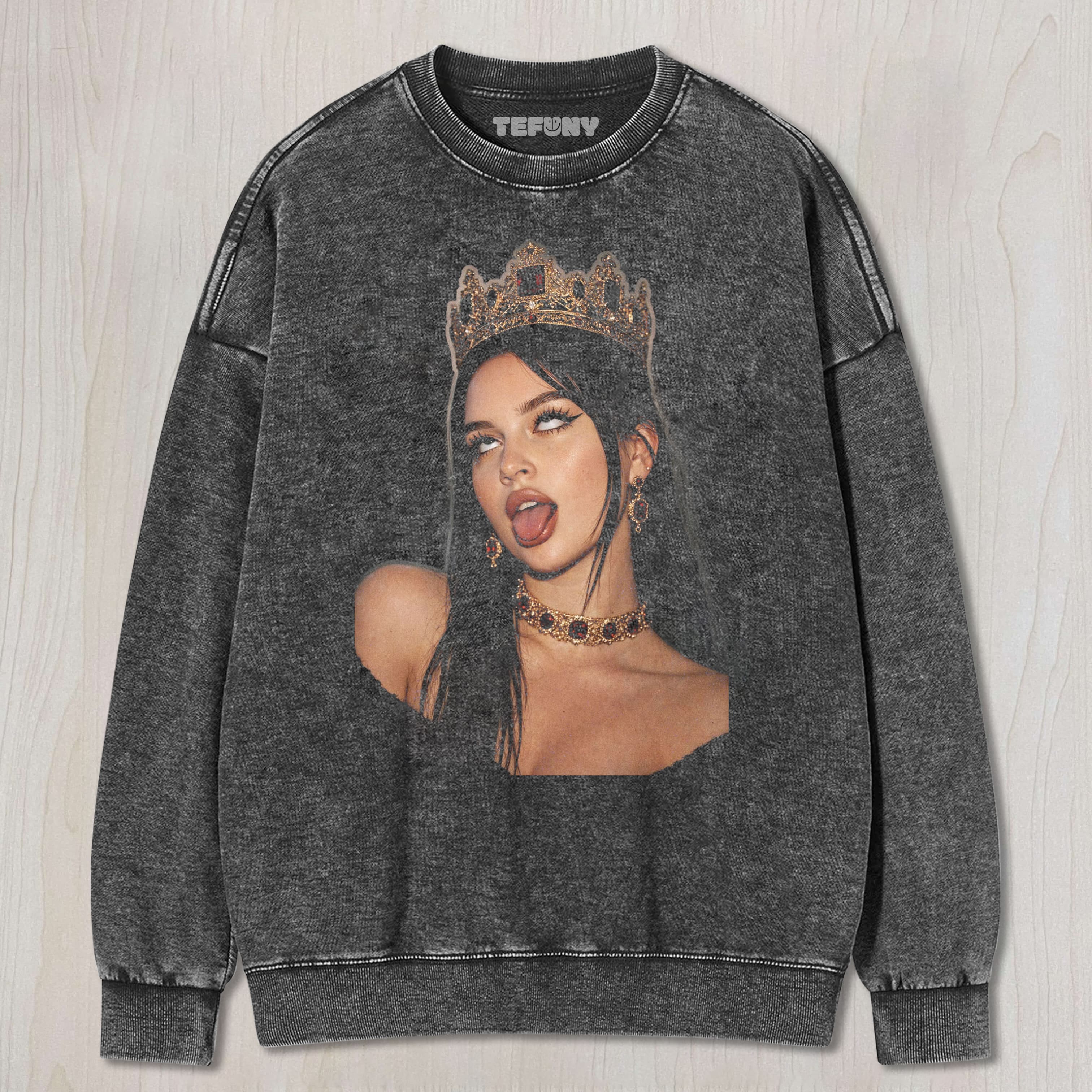 WOMAN STICKING OUT TONGUE TEE & SWEAT & HOOD