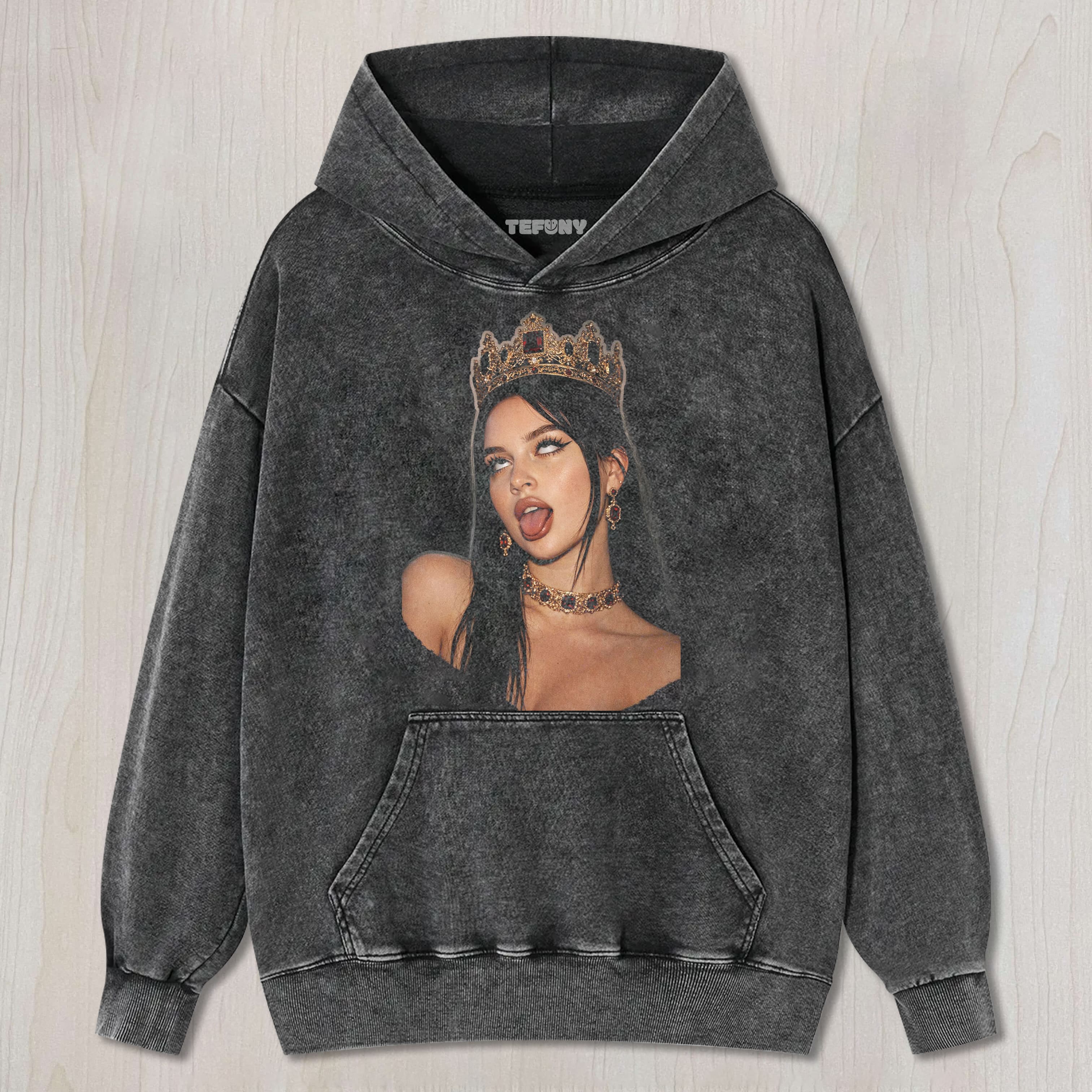 WOMAN STICKING OUT TONGUE TEE & SWEAT & HOOD