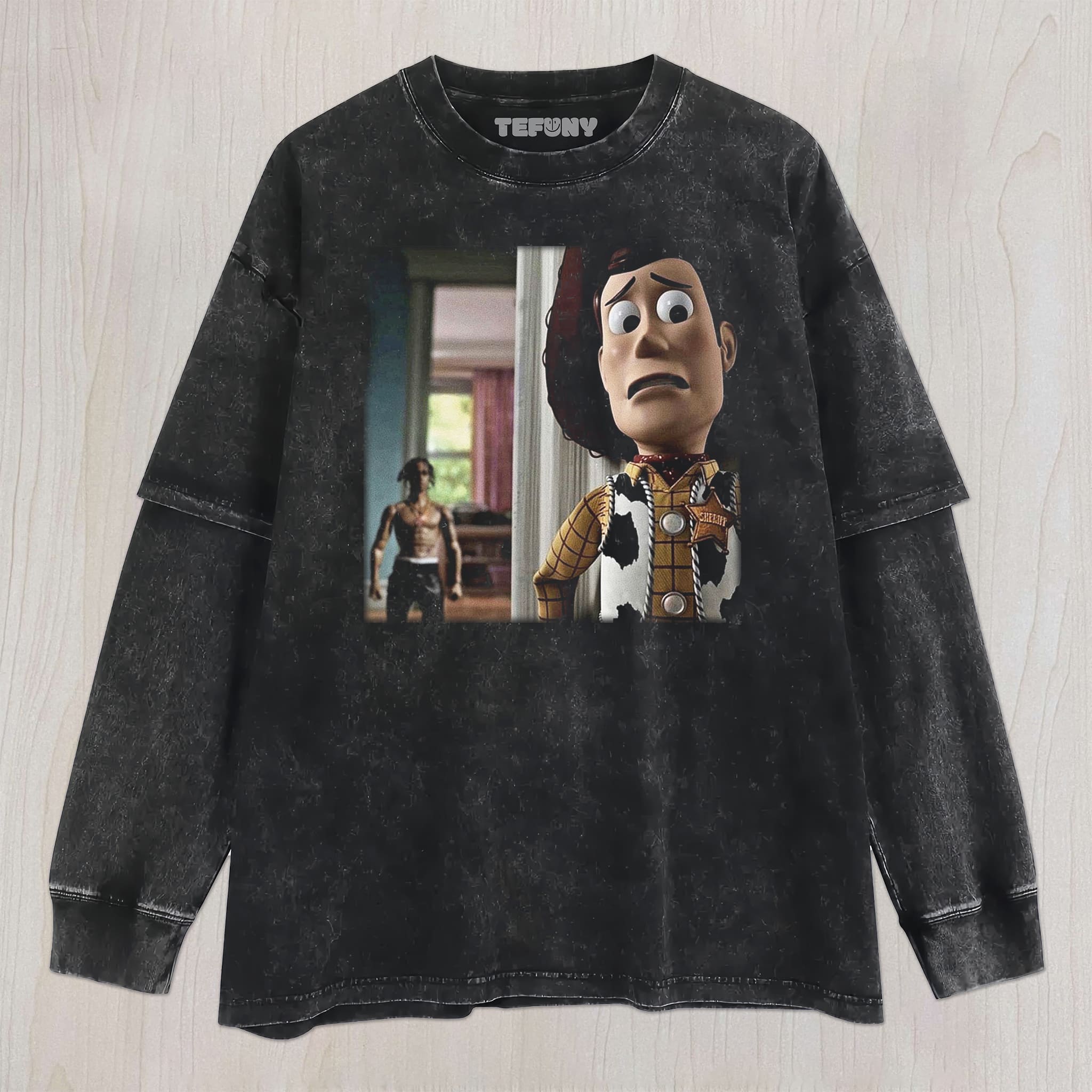 WOODY AND TRAVIS SCOTT UNISEX TEE, TANK TOP, LAYERED LS, SWEATSHIRT & HOODIE
