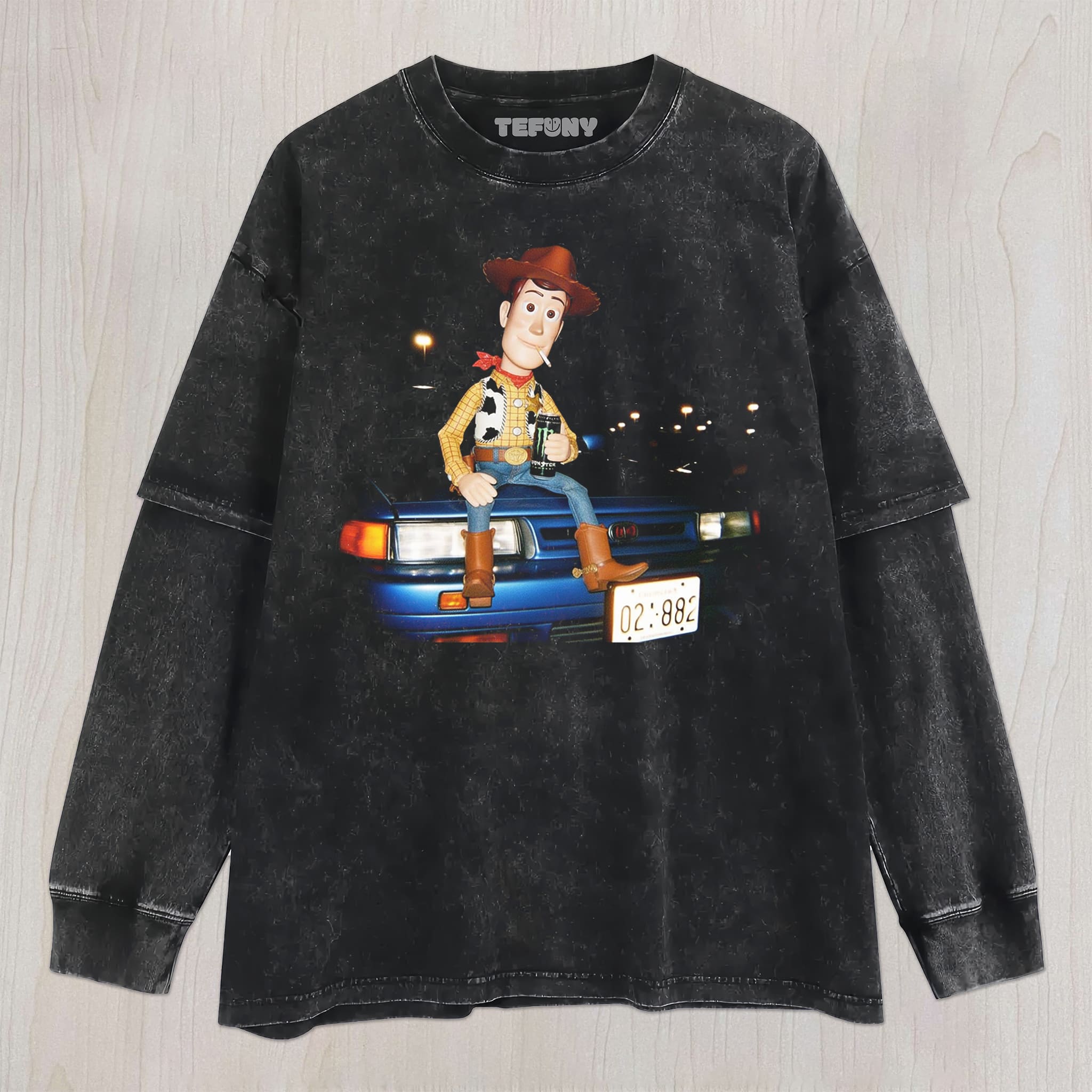 WOODY SAT OUTSIDE THE CAR UNISEX TEE, TANK TOP, LAYERED LS, SWEATSHIRT & HOODIE