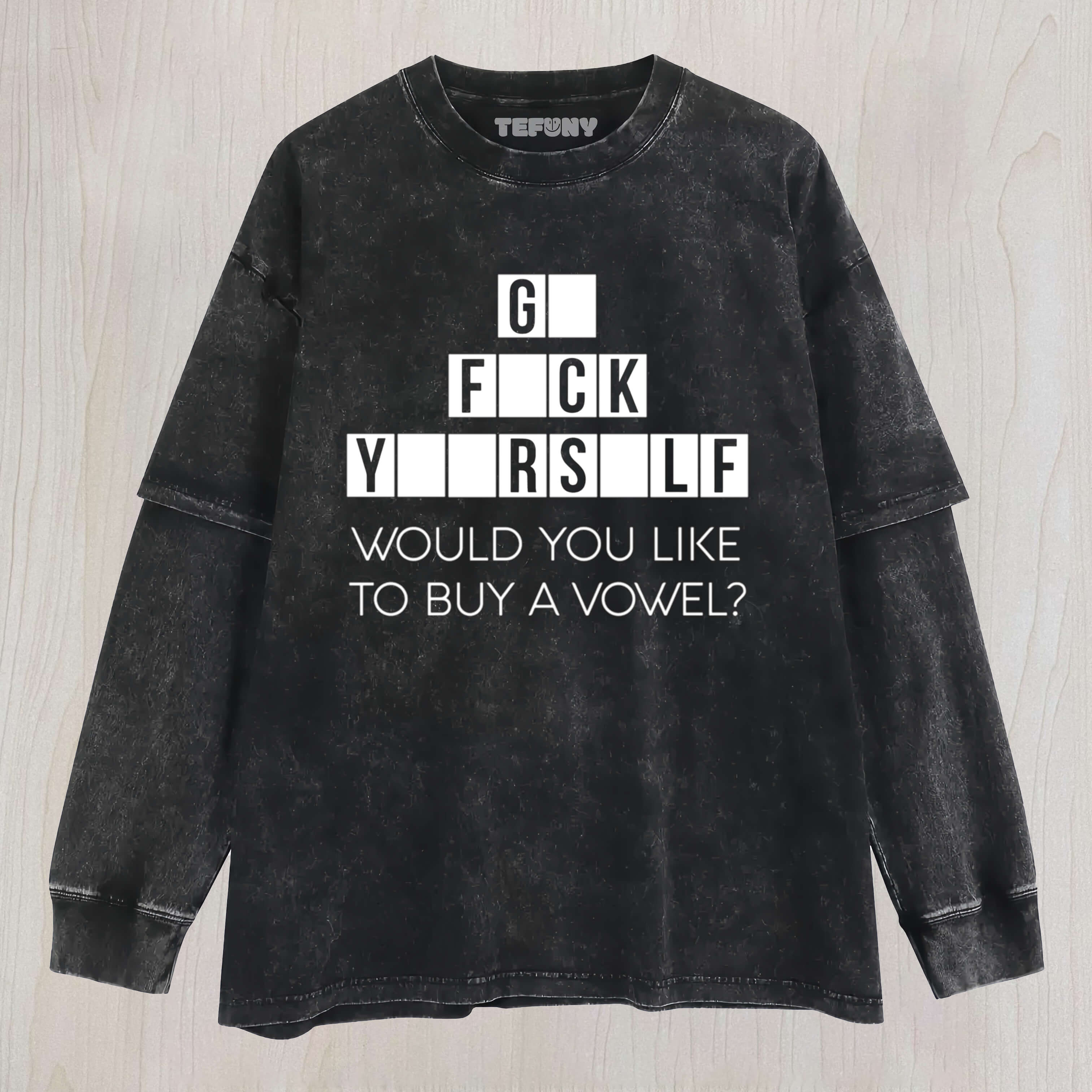 WOULD YOU LIKE TO BUY A VOWEL LAYERED LONG SLEEVE