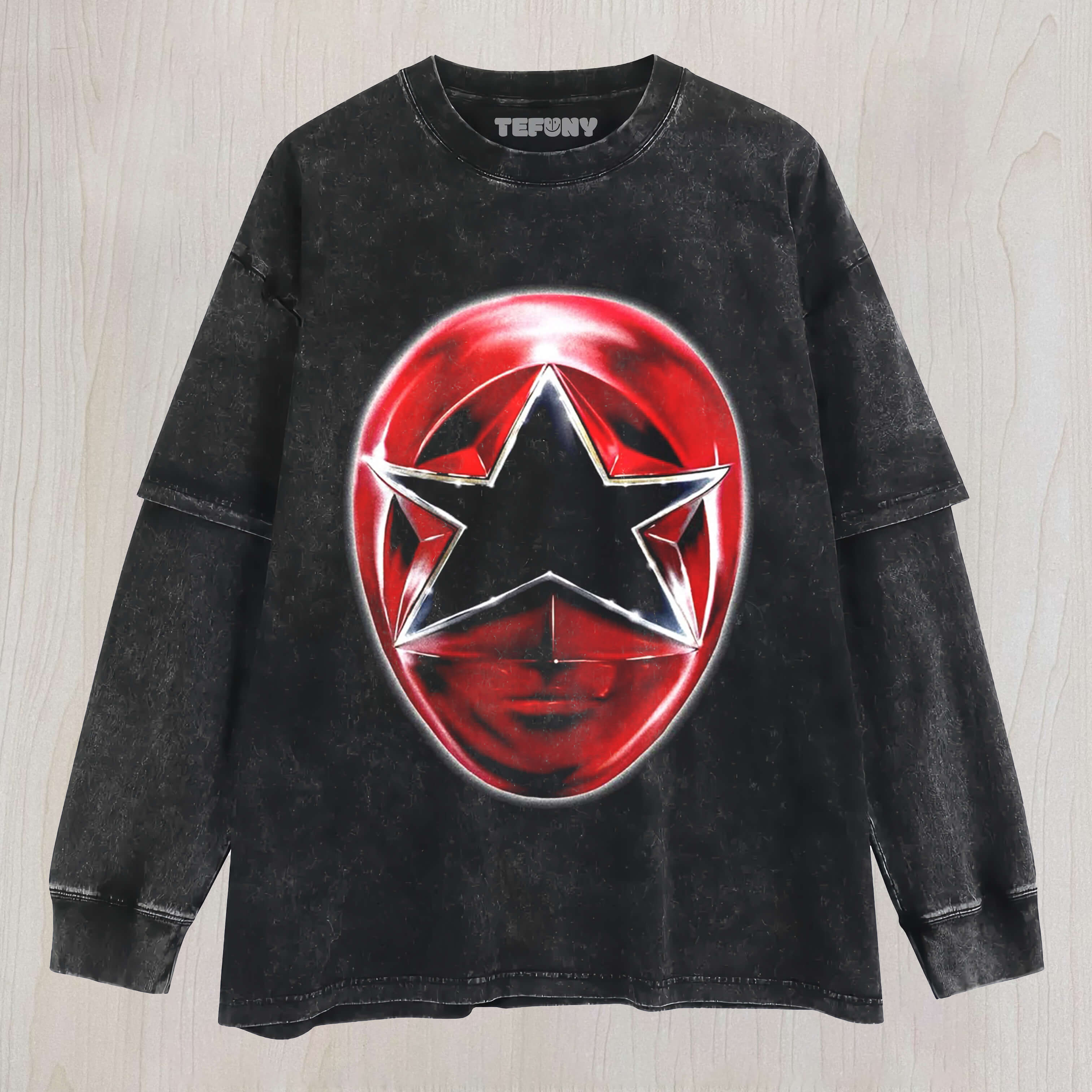 ZEO RANGER V RED HELMET LAYERED LONG SLEEVE