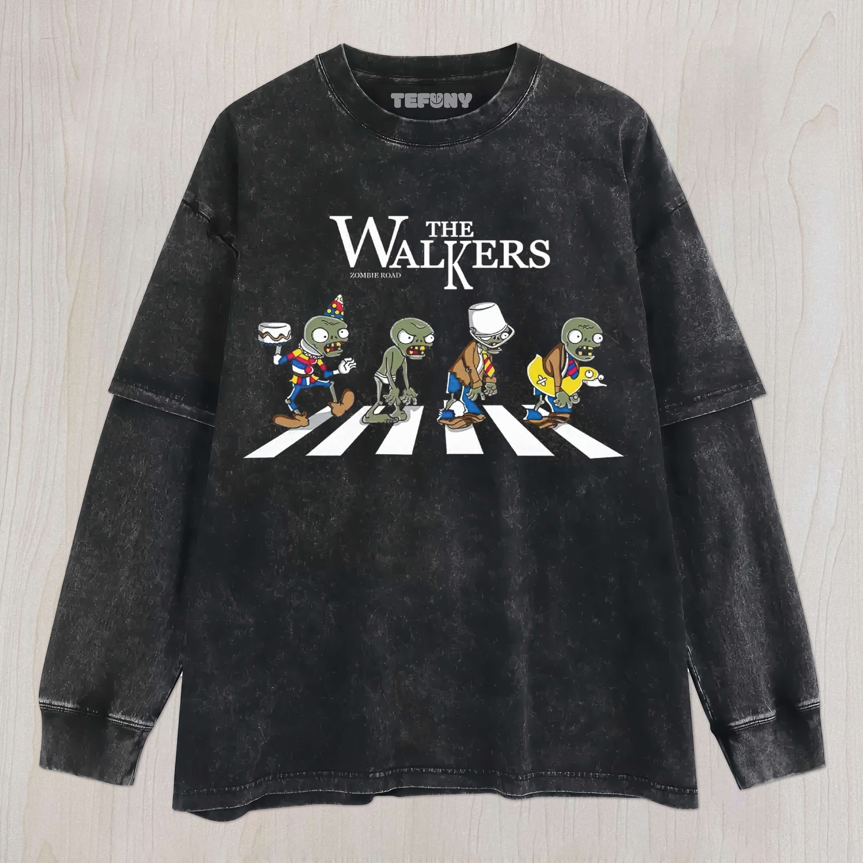 ZOMBIE THE WALKERS ABBEY ROAD UNISEX TEE, TANK TOP, LAYERED LS, SWEATSHIRT & HOODIE