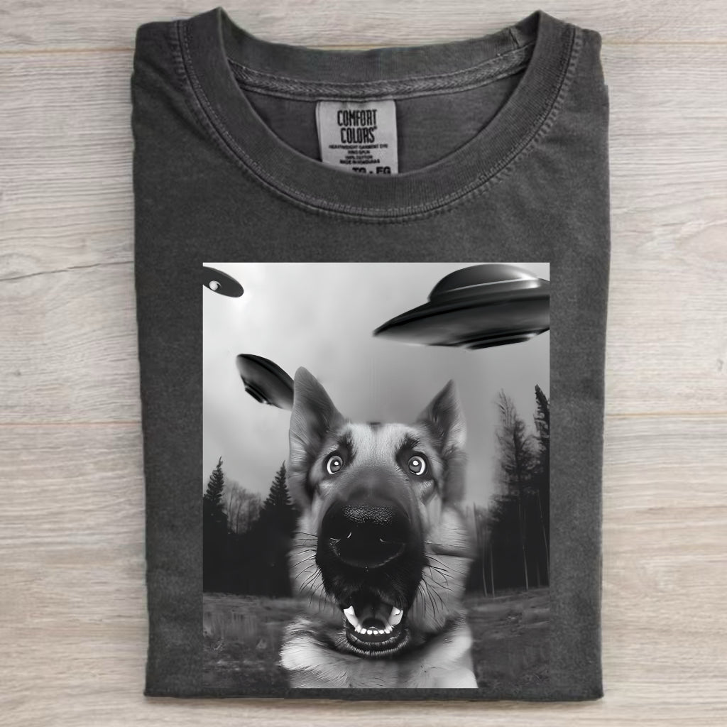 Funny Animal Selfie With UFO Art Acid Wash Shirt/Sweatshirt/Hoodie